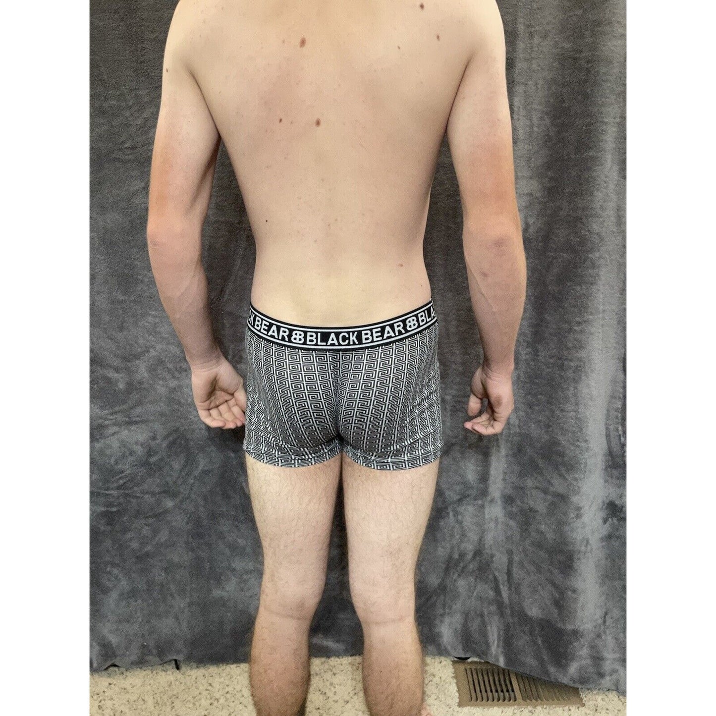 men's medium athletic trunk style black bear boxer brief White And Black Squares