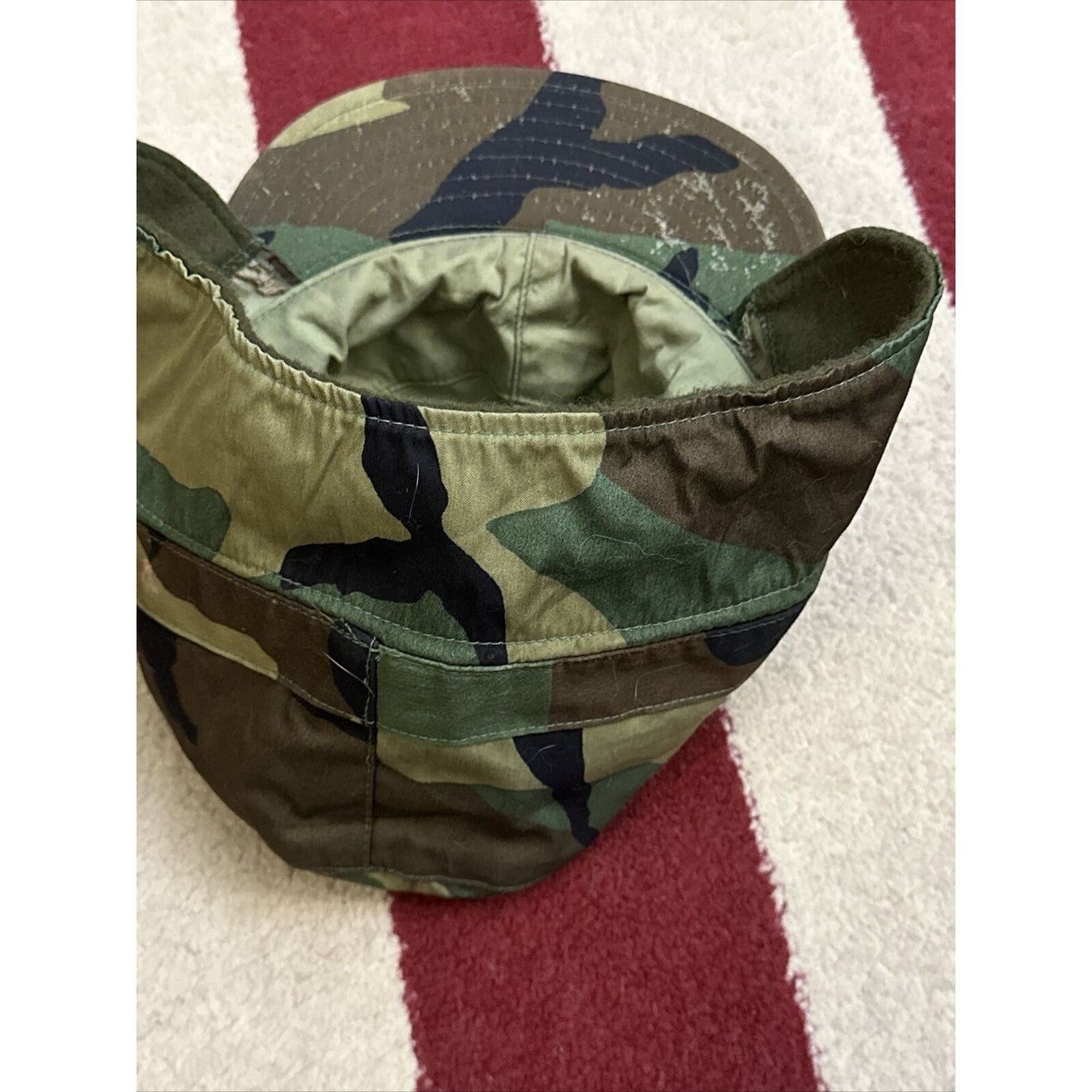 military cap hat cover BDU battle dress uniform camo 7 1/8 Built In Ear Flaps