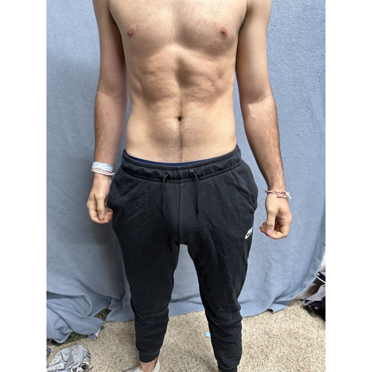 Men’s Small Nike Black Cotton Poly Sweat Pants With Pockets