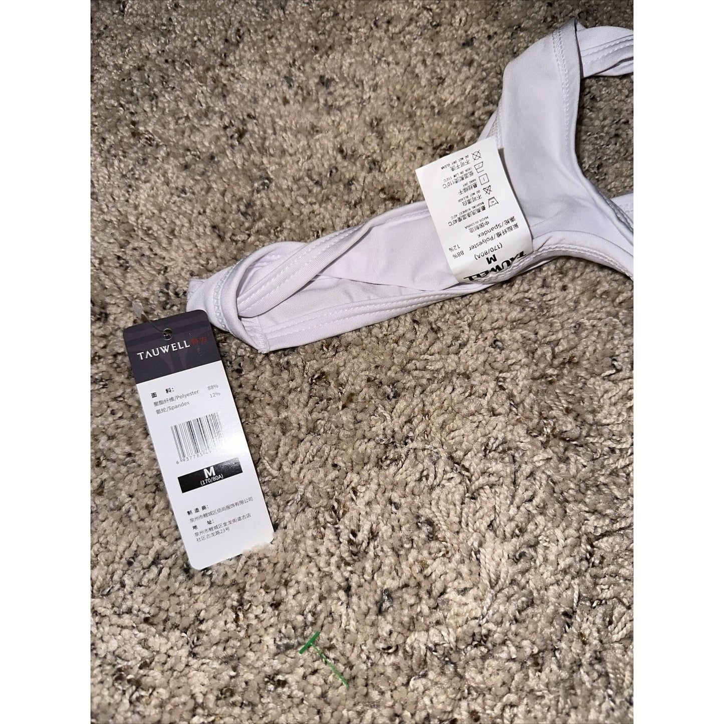 Men’s Tauwell White And Aqua Wrestling Singlet Medium