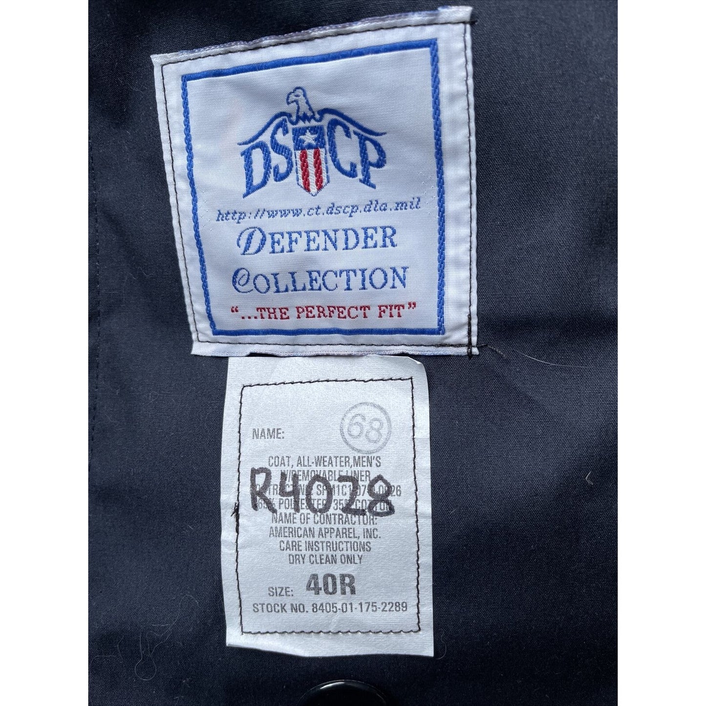 Air Force Dress Blues Trenchcoat with liner 40R Dark Blue