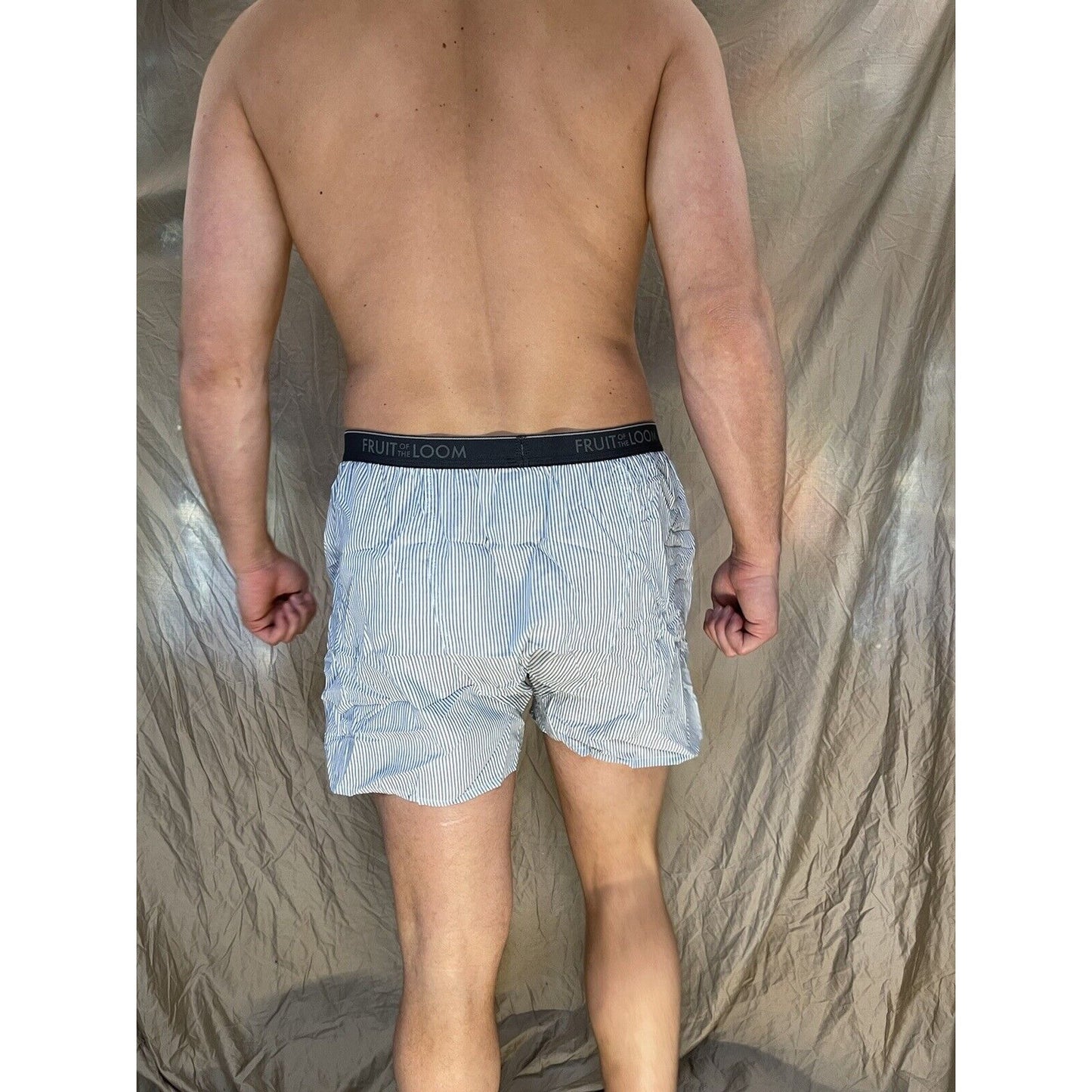 men's fruit of the loom Striped blue boxer shorts Size Small