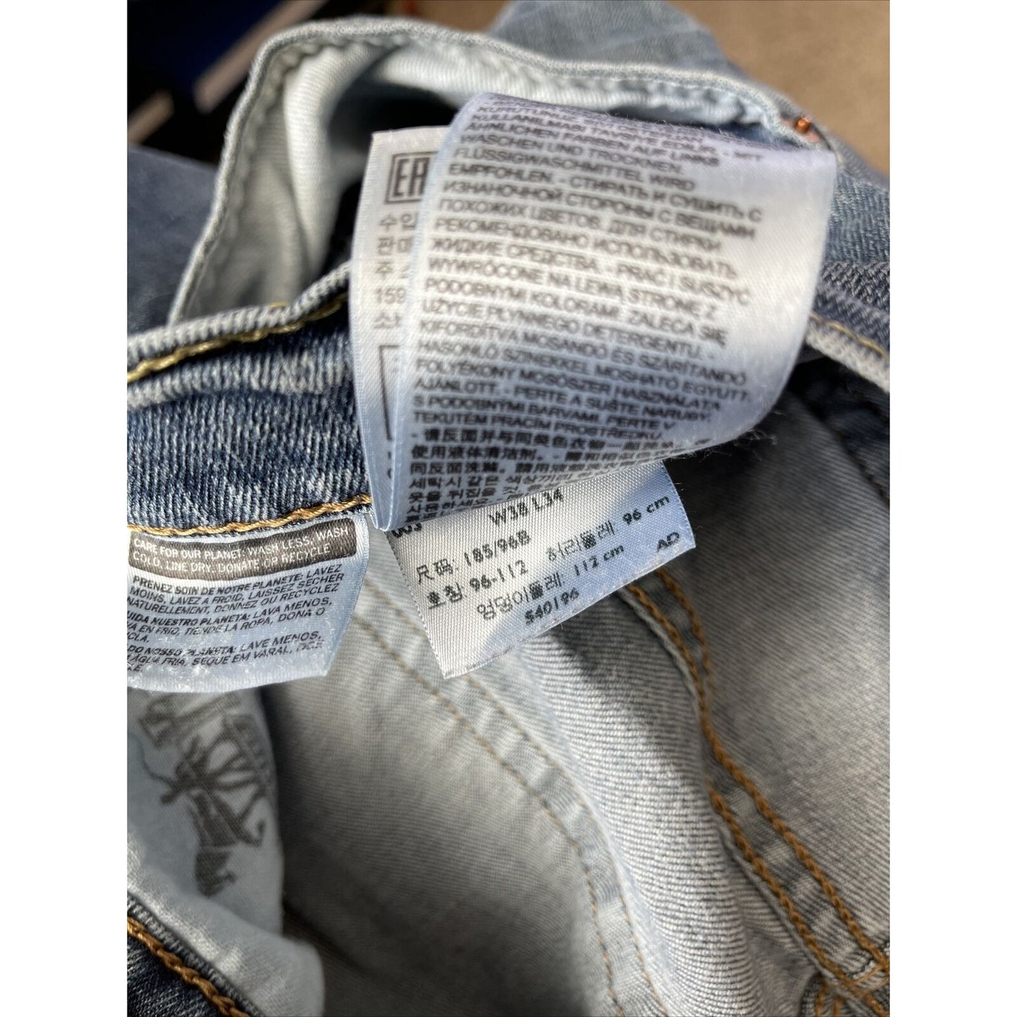 Men's Blue Levis 559 38 x 34 jeans