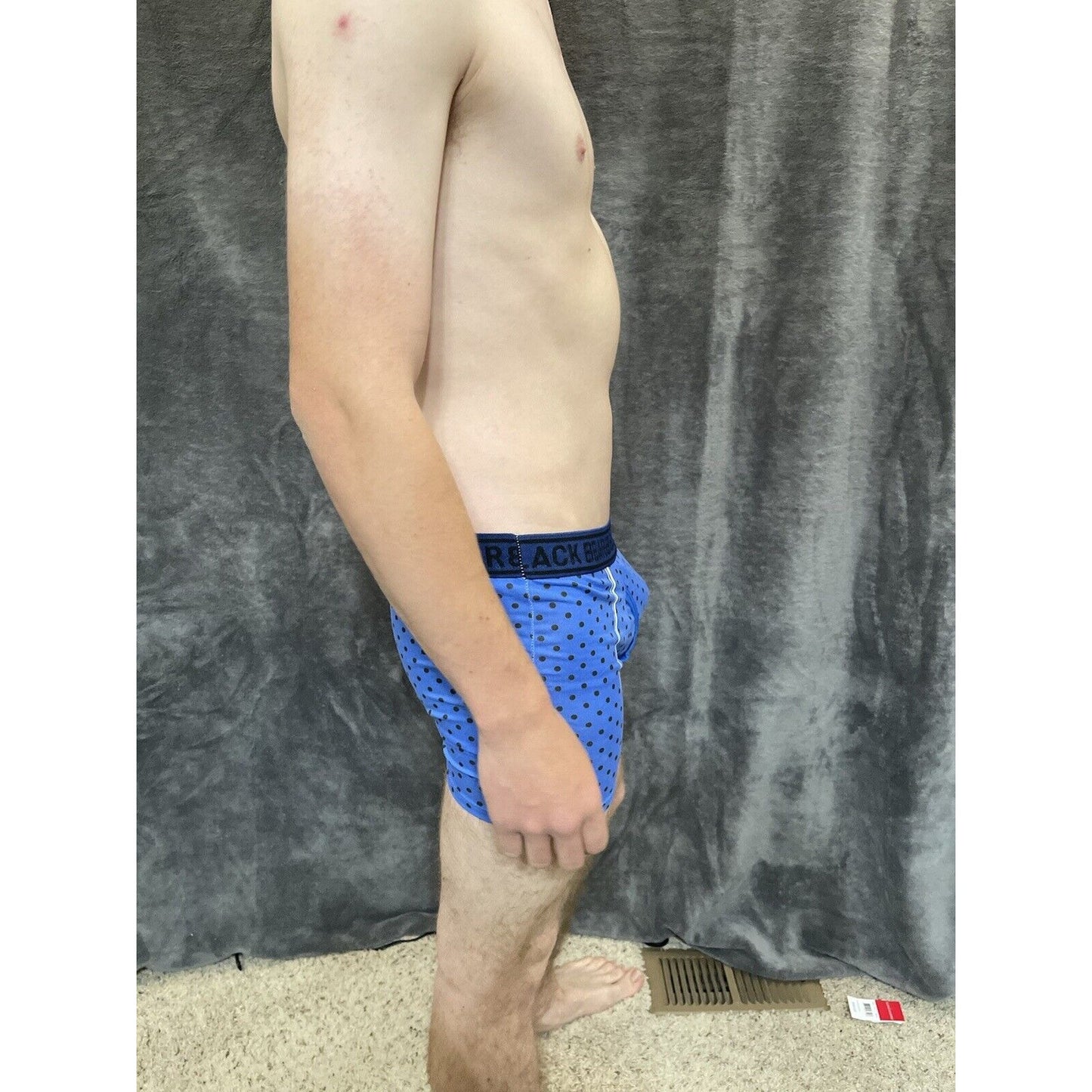 men's medium athletic trunk style black bear boxer brief Blue Polka Dots