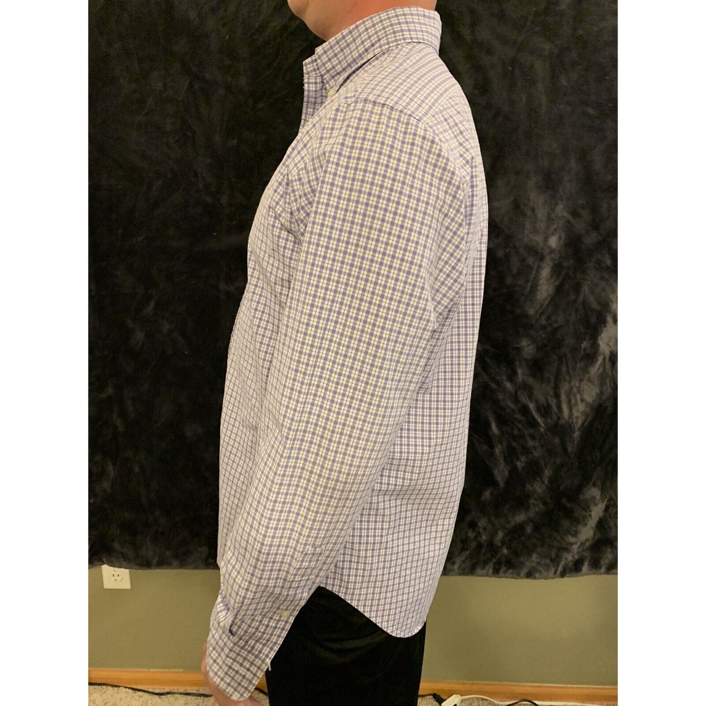 Polo Ralph Lauren Classic Fit Dress Shirt 16, 34/35 Purple Lavender Checkered