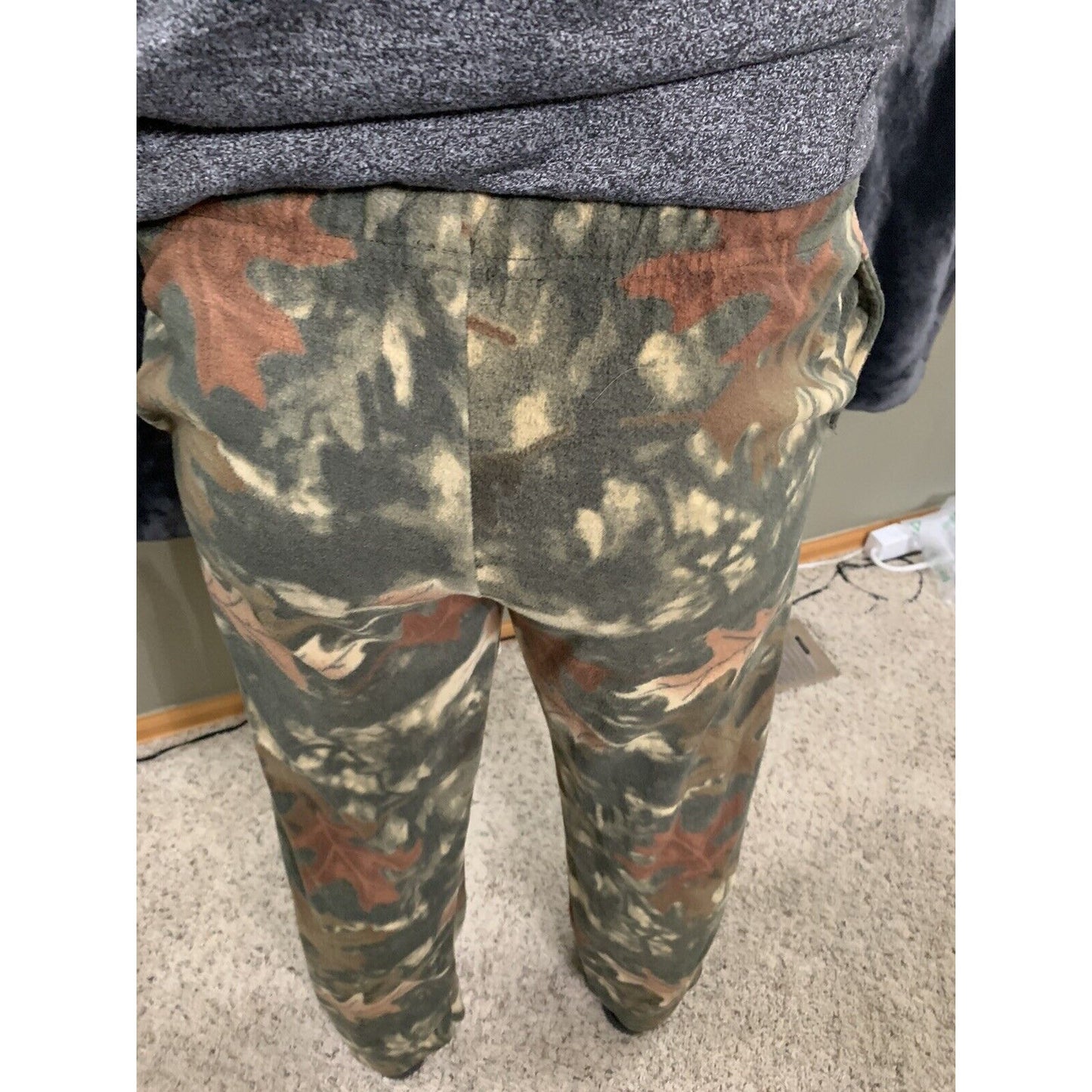 Arctic Trail Men's Fleece Sleep Lounge Pant Camo Leaves Size Medium Polyester