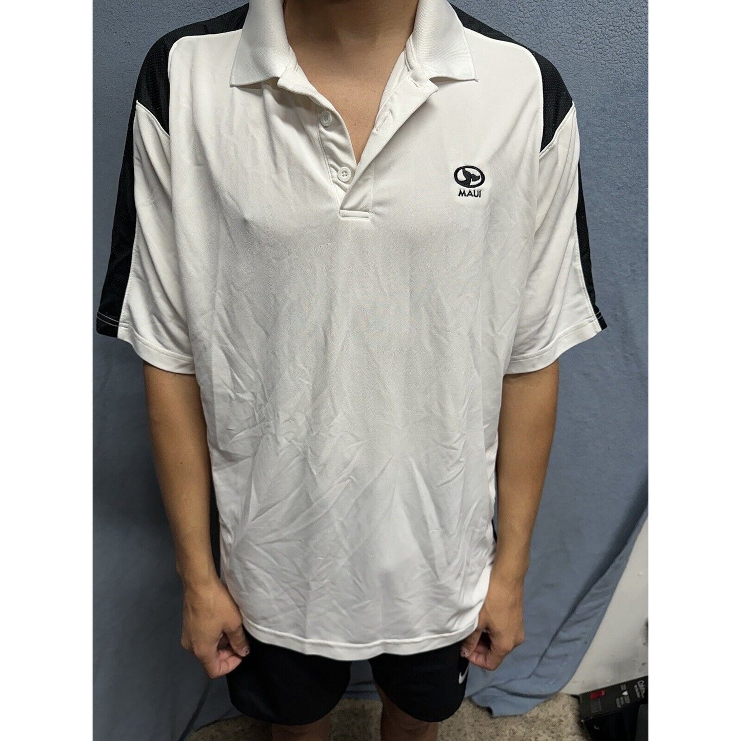 Men’s Large White Heat Gear Under Armour Maui Polo Shirt