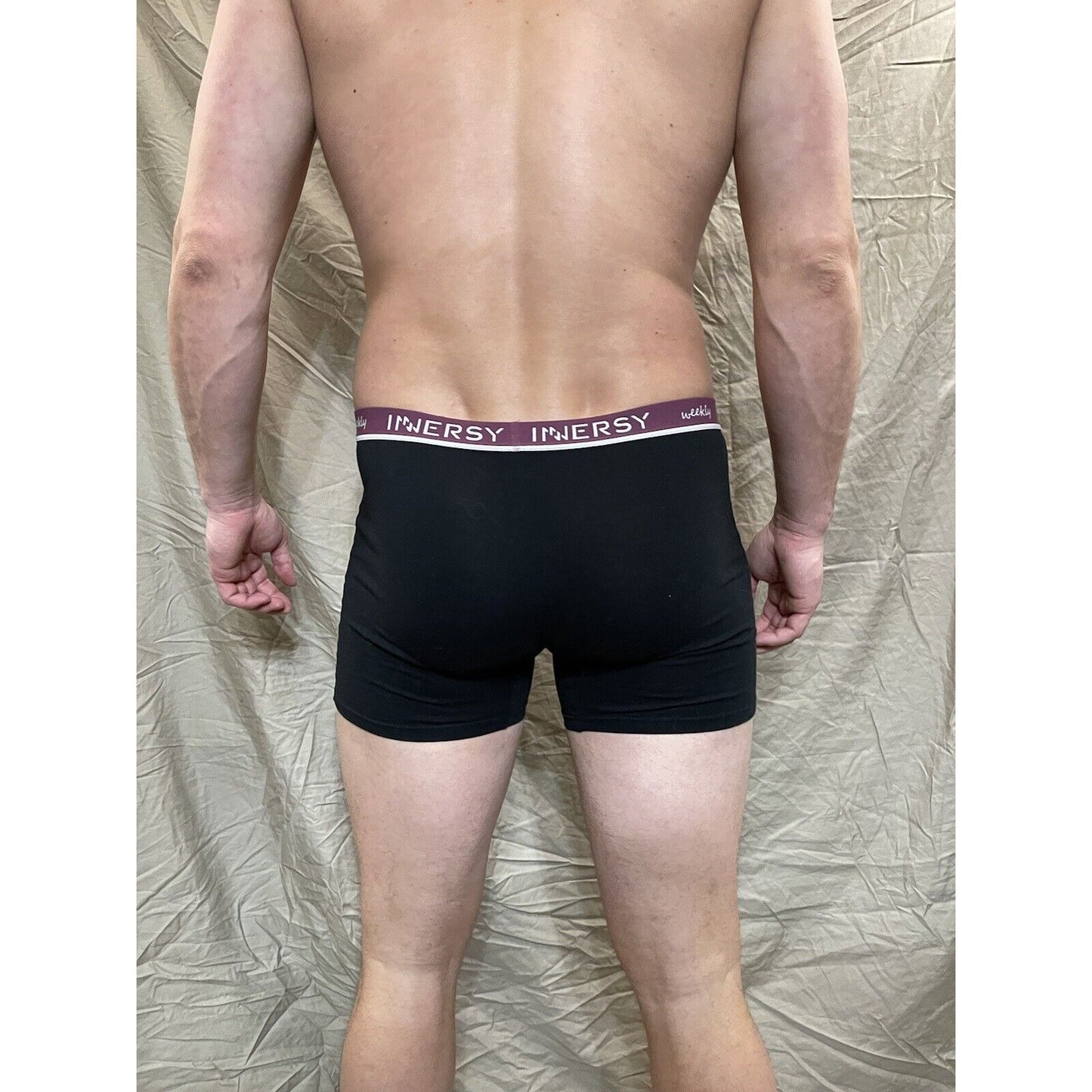 Inersy Weekly Men's black boxer briefs Purple band New And Unworn Large