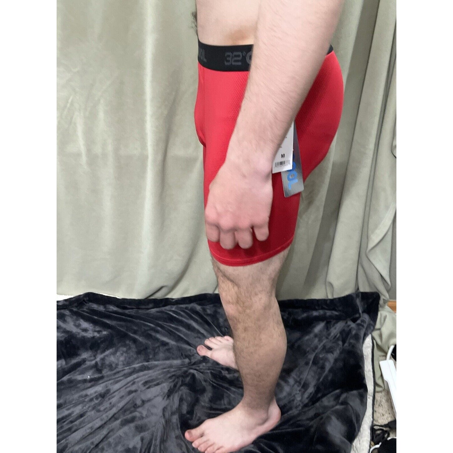 32 Degrees Cool Size Red Medium Mens Boxer Briefs 12% Spandex