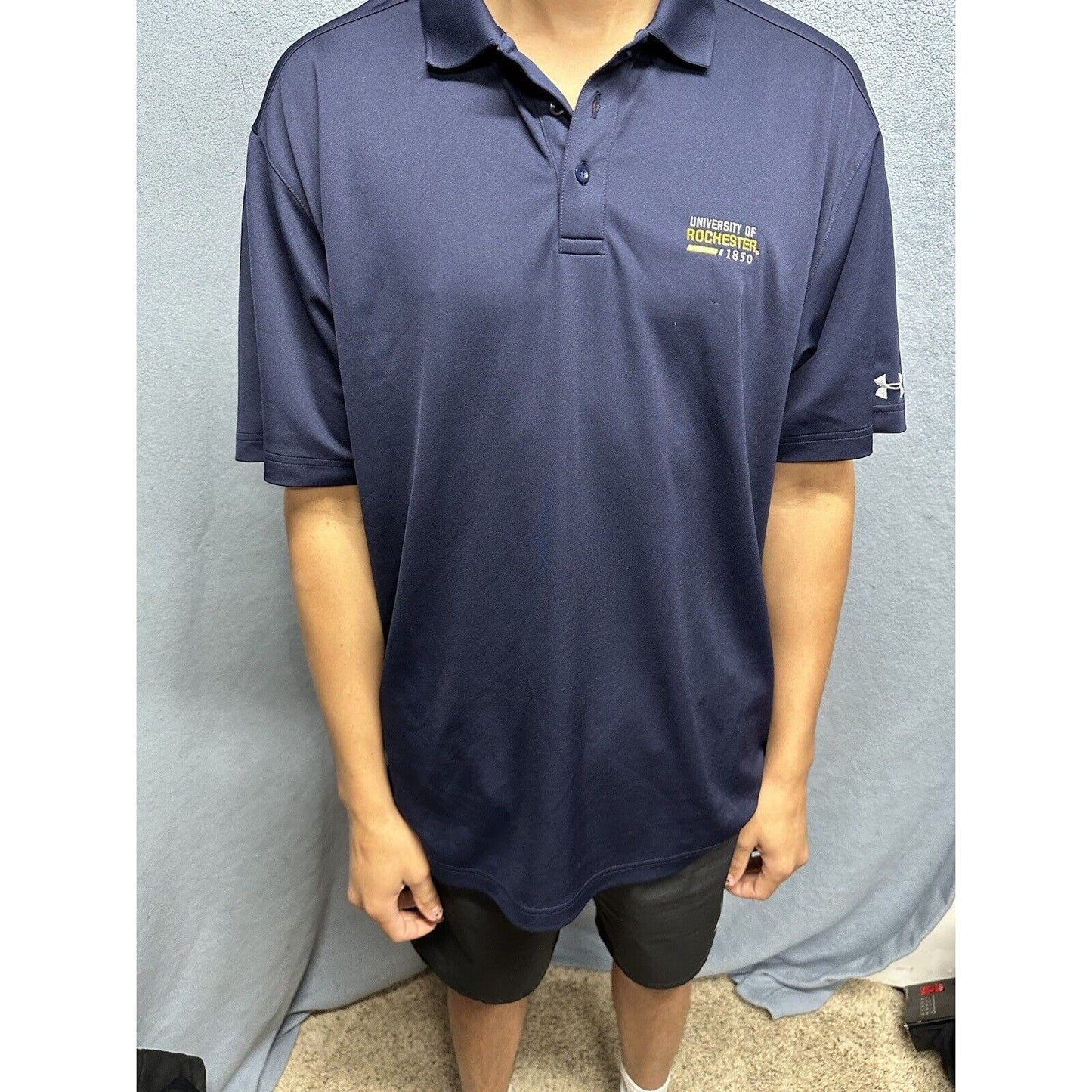 Men’s Dark blue XL Under Armour Loose Polo Shirt University Of Rochester 1850