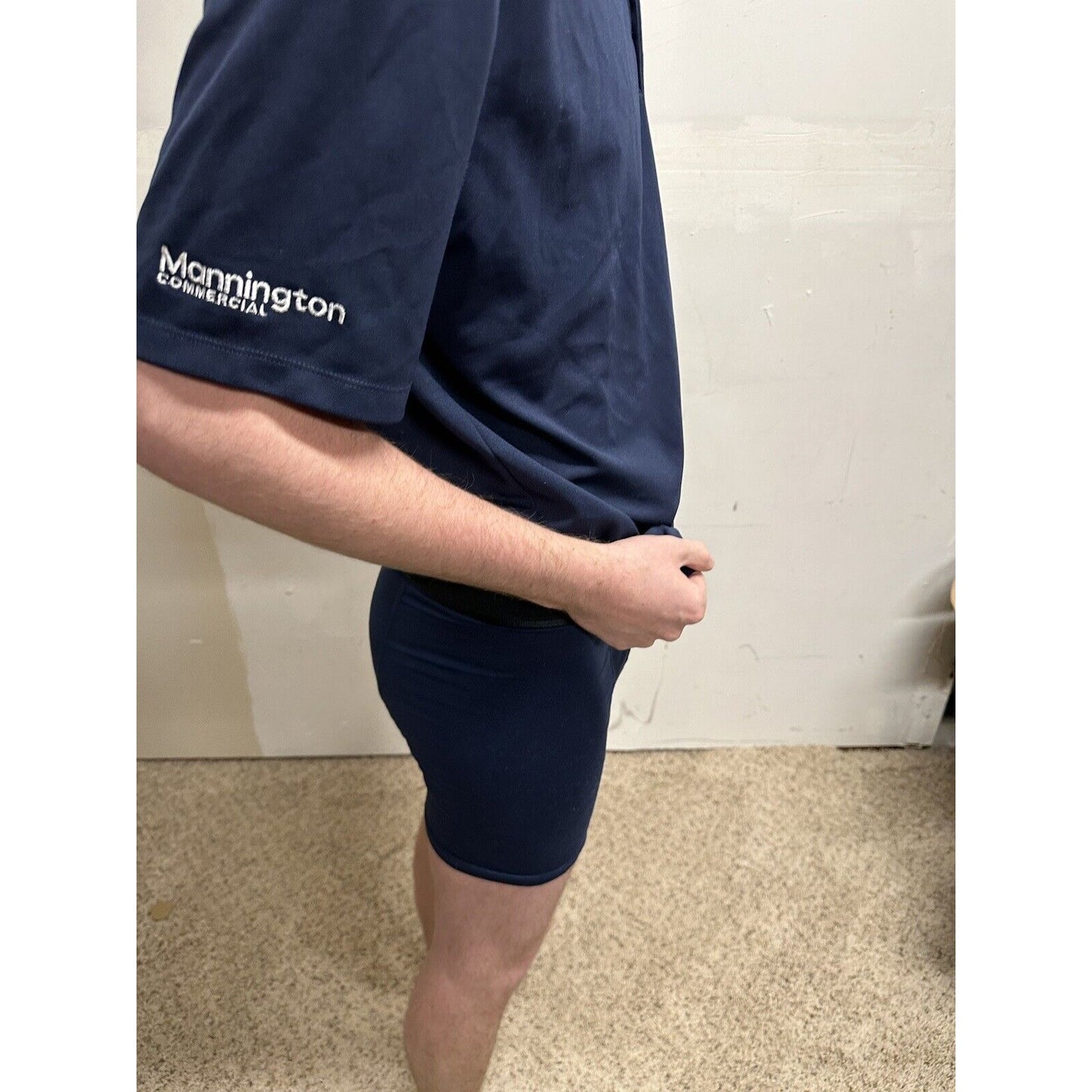 men’s nike large dark blue polo shirt mannington commercial