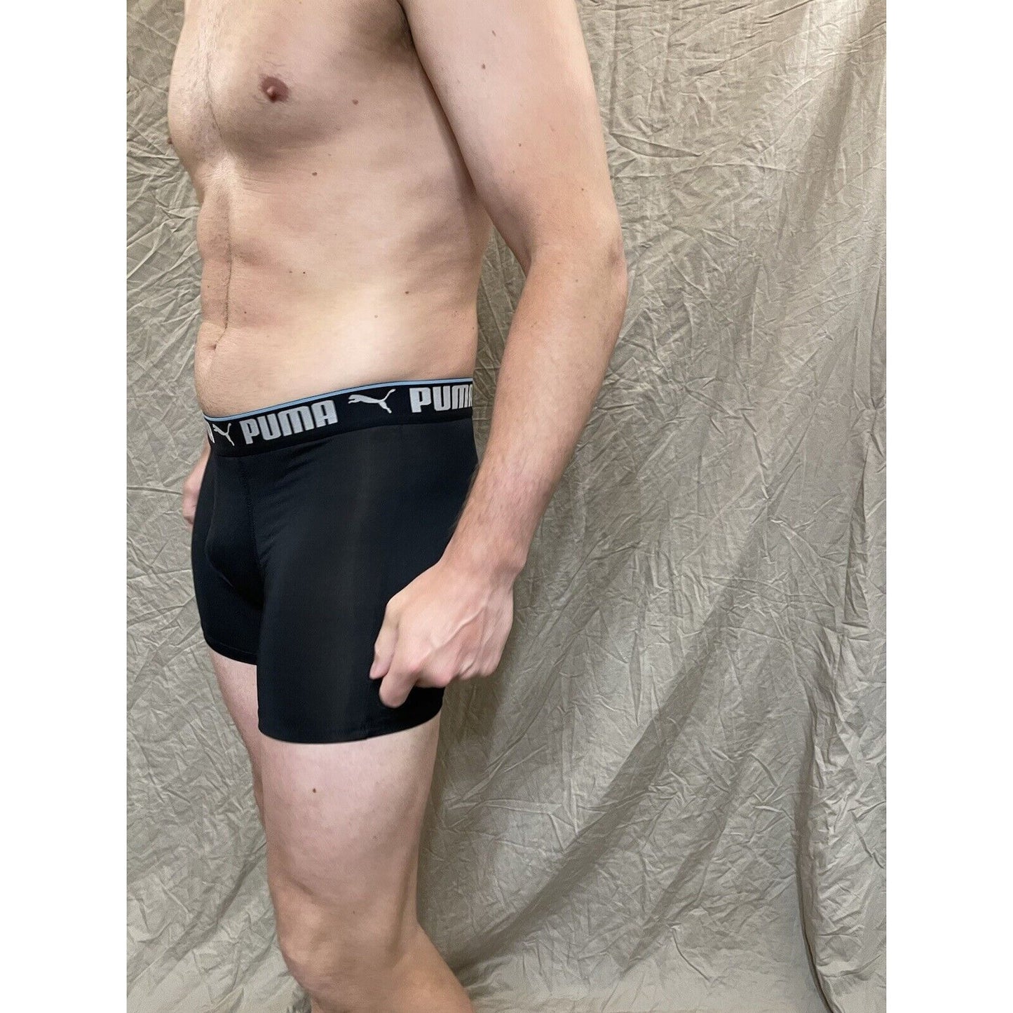 men's black puma compression boxer briefs athletic Large