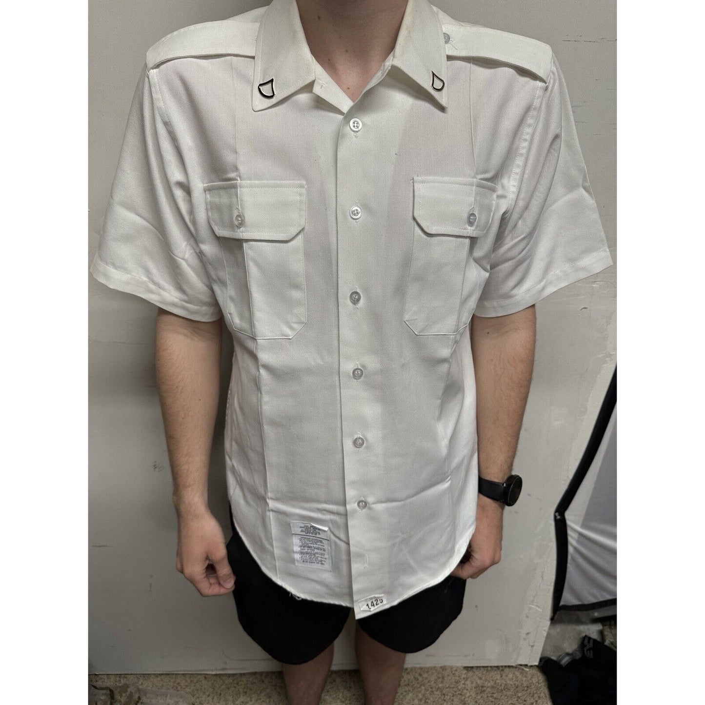 Army Men’s 16c Short Sleeve Button Up White Uniform Shirt