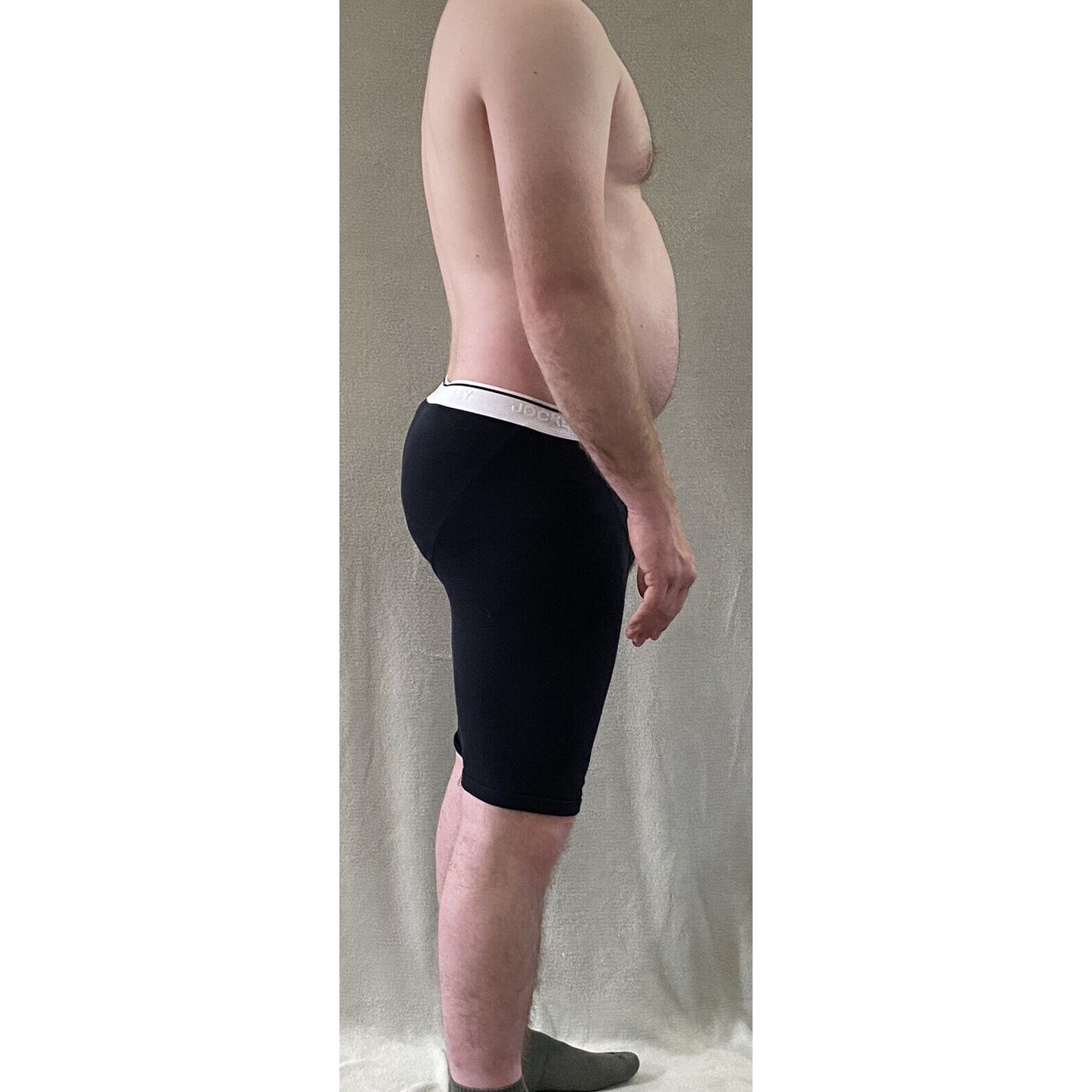 Jockey Men's XL Black & White Band Cotton-blend Boxer Briefs Underwear