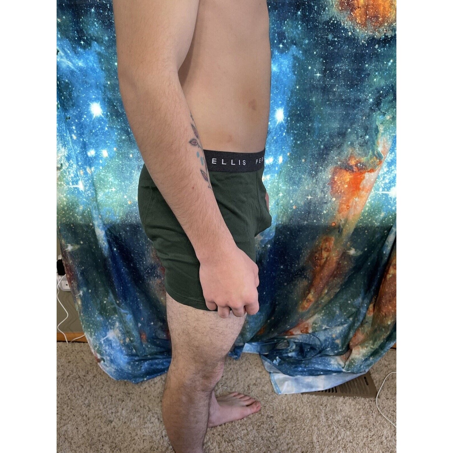 men's perry ellis portfolio green compression shorts large New And Unworn