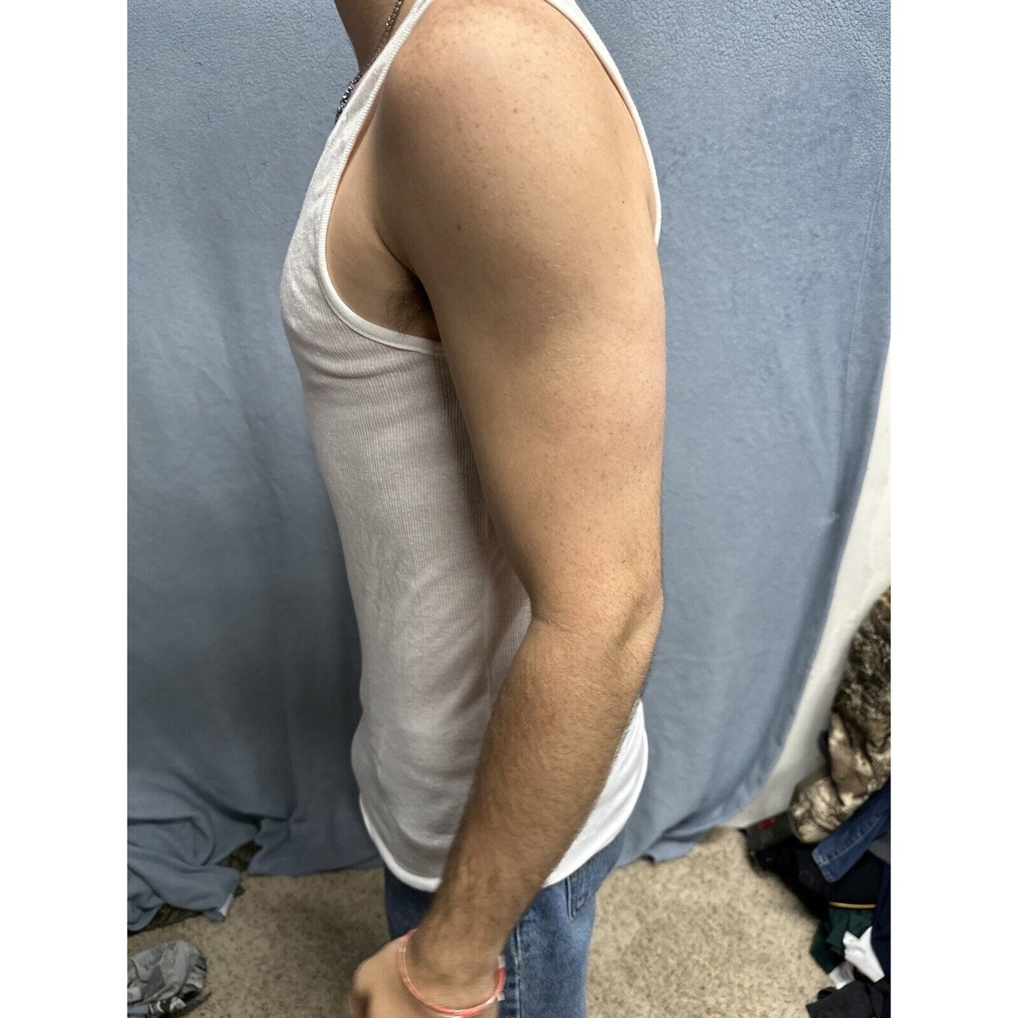 Men’s Perry Ellis Portfolio Large Tank Top Muscle Shirt White