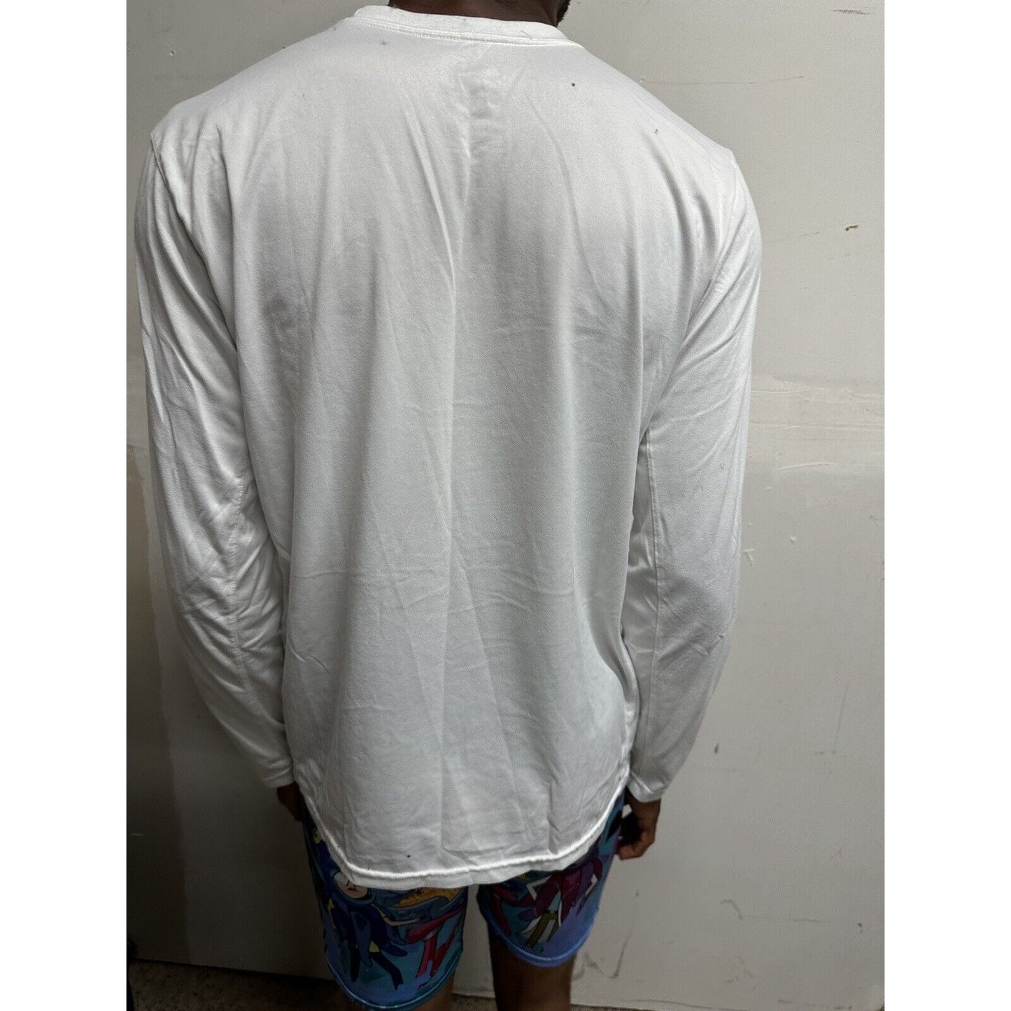 Men’s Long Sleeve Nike Tee Medium White Army-navy Athletics Dri Fit Shirt