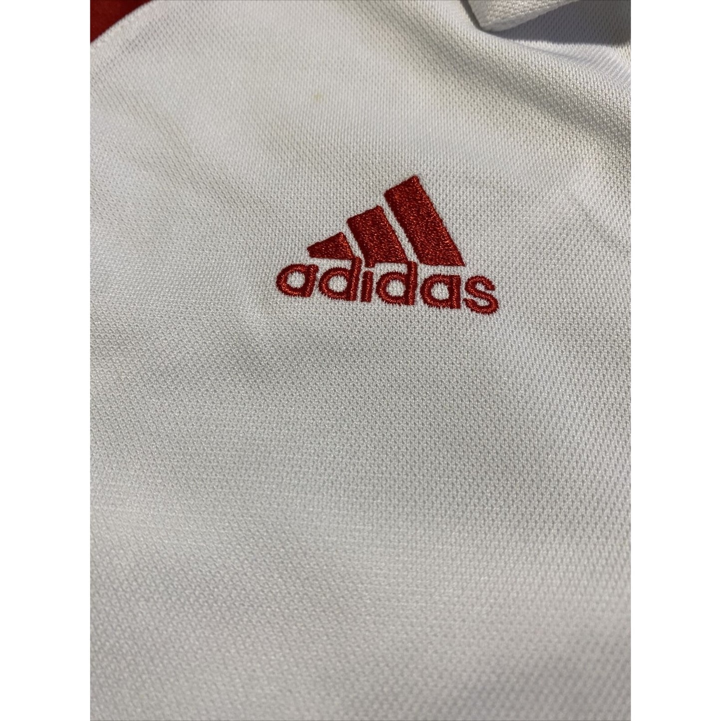 Adidas Team Performance Women’s Large White Red Athletic Climacool Polo Shirt