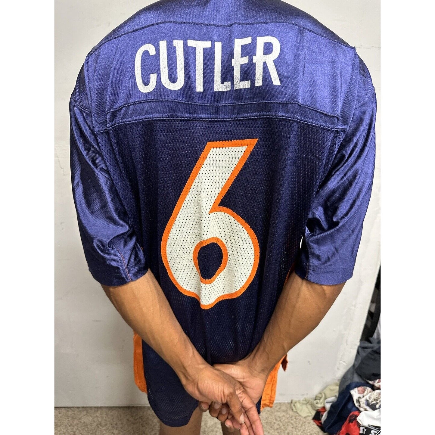 Men’s Reebok NFL Equipment Denver Broncos On Field Medium Football Jersey Cutler