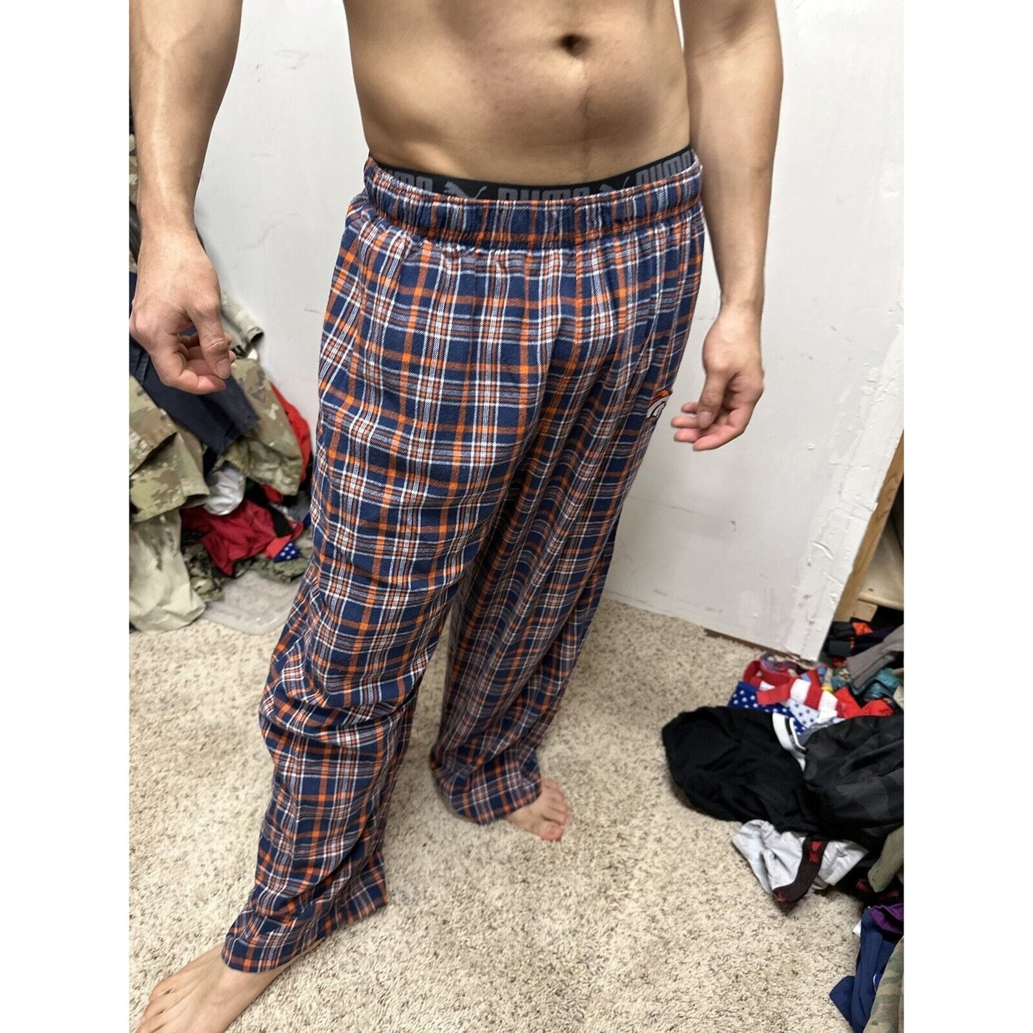Men’s Plaid NFL Team Large Denver Broncos Pajama Pants Lounge Sleepwear