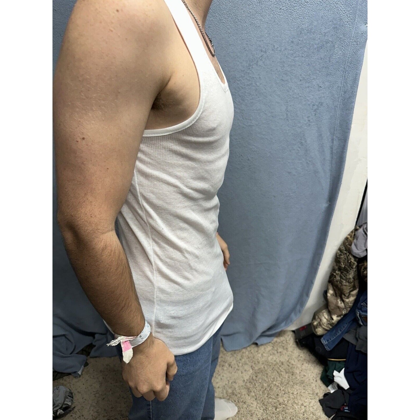 Men’s Perry Ellis Portfolio Large Tank Top Muscle Shirt White