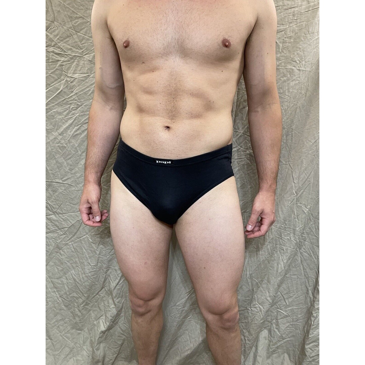 men's papi large black cotton brief