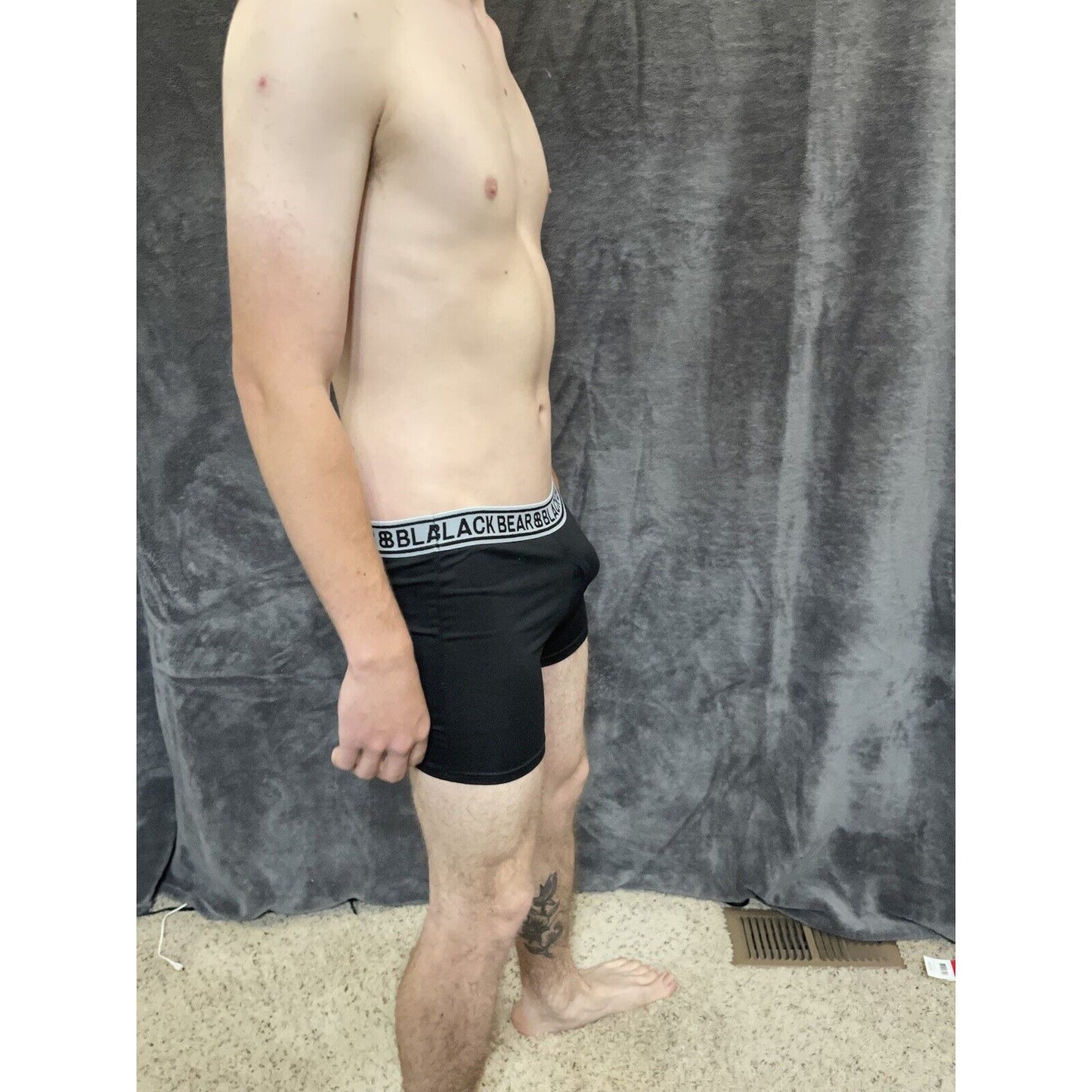 men's medium athletic trunk style black bear boxer brief Black