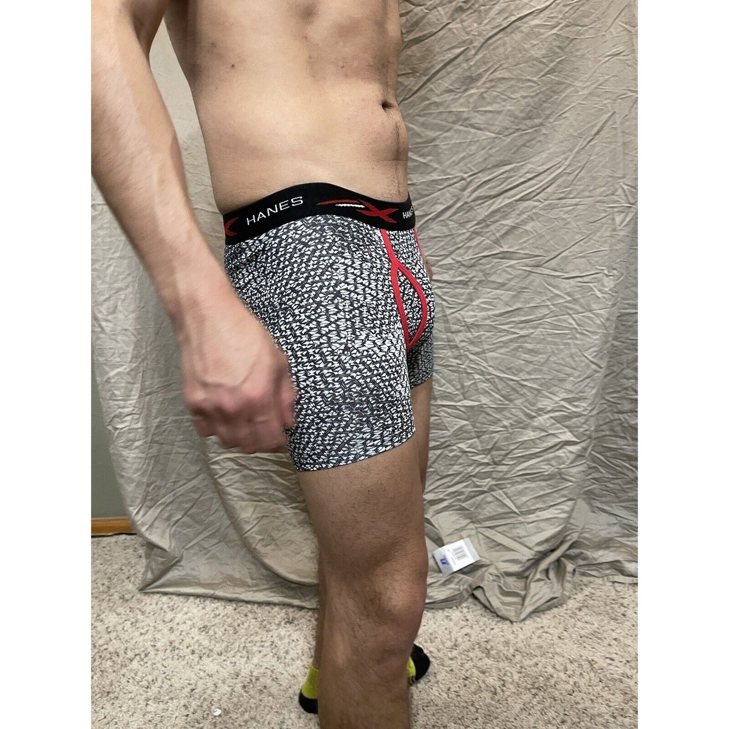 Boy's Large Hanes boxer briefs x temp black white New And Unworn