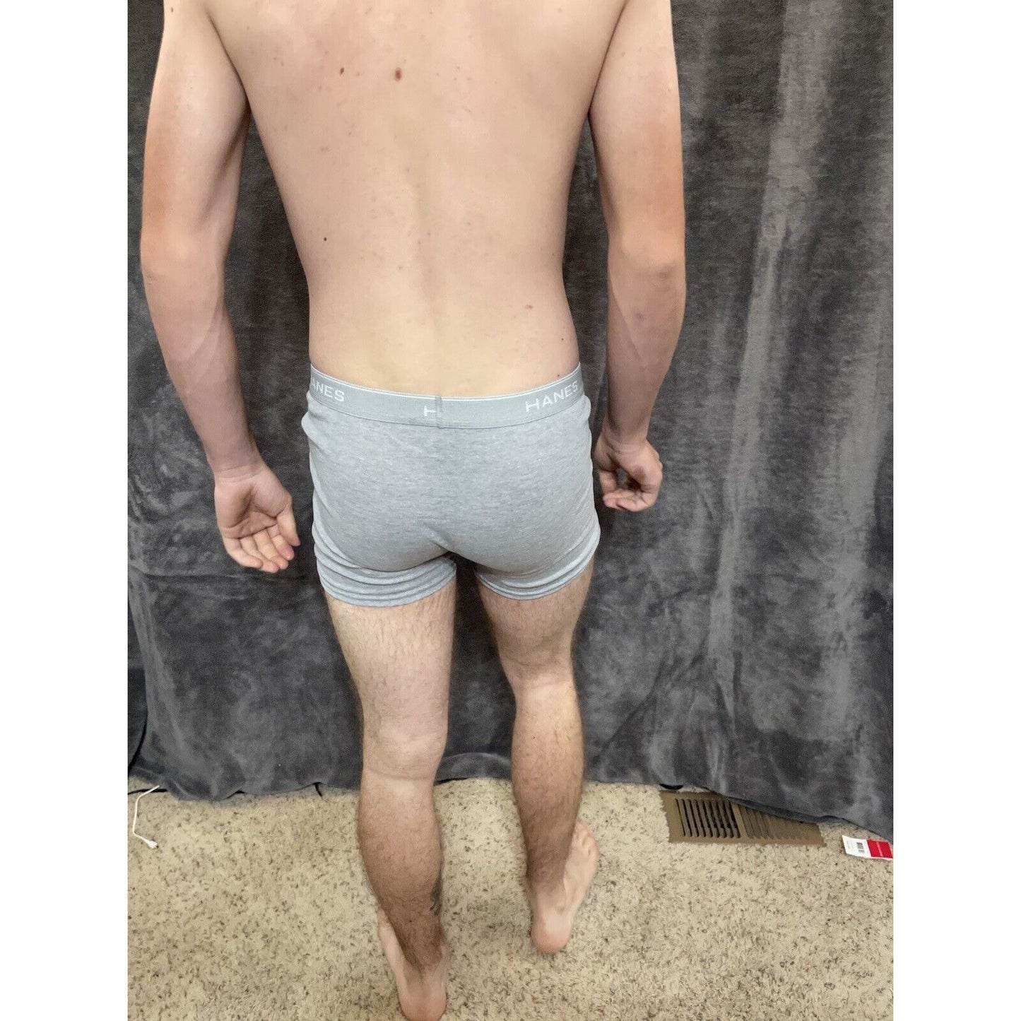 boy's Hanes youth XL Gray With Aqua boxer brief