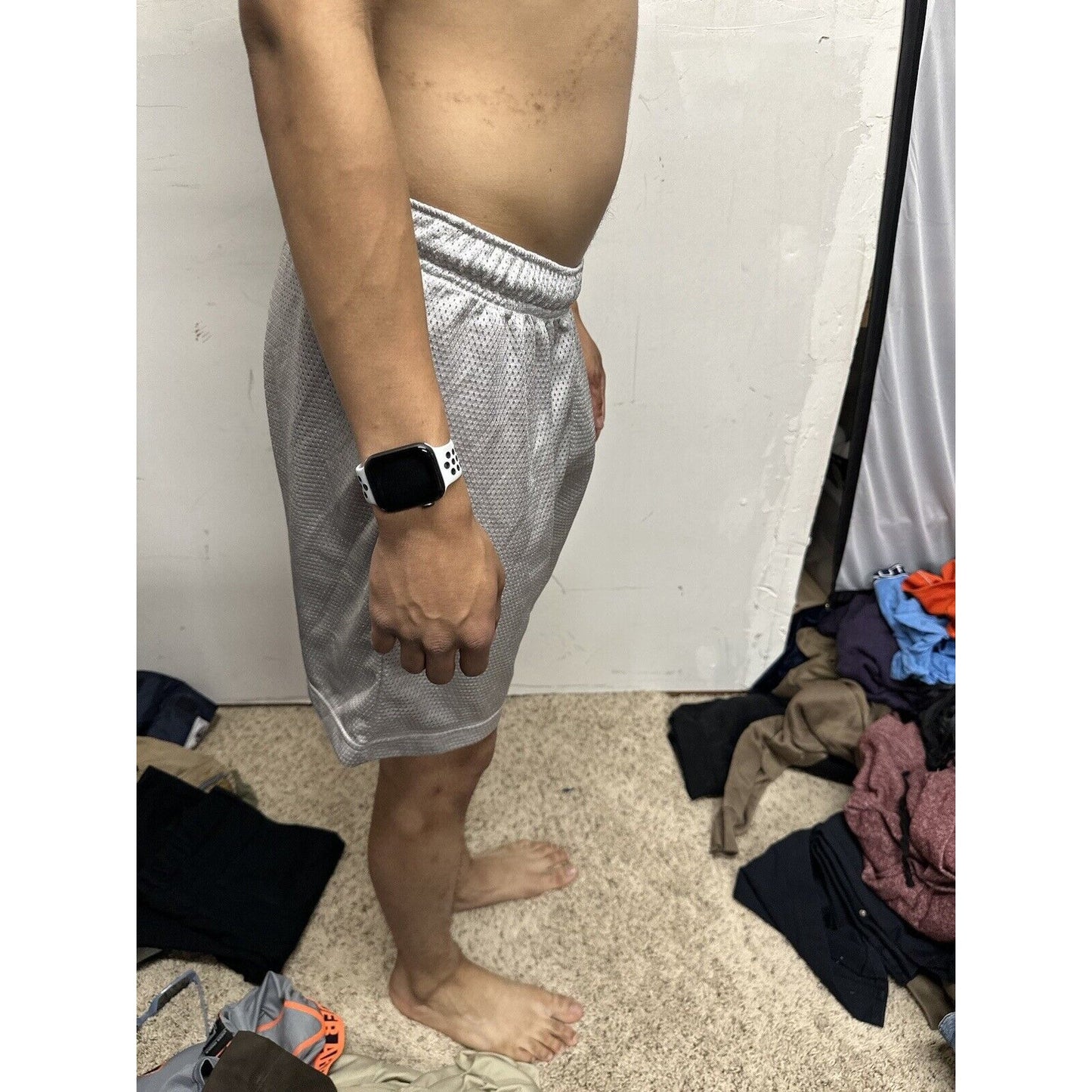 Men’s Pro Spirit Small Silver Athletic Shorts