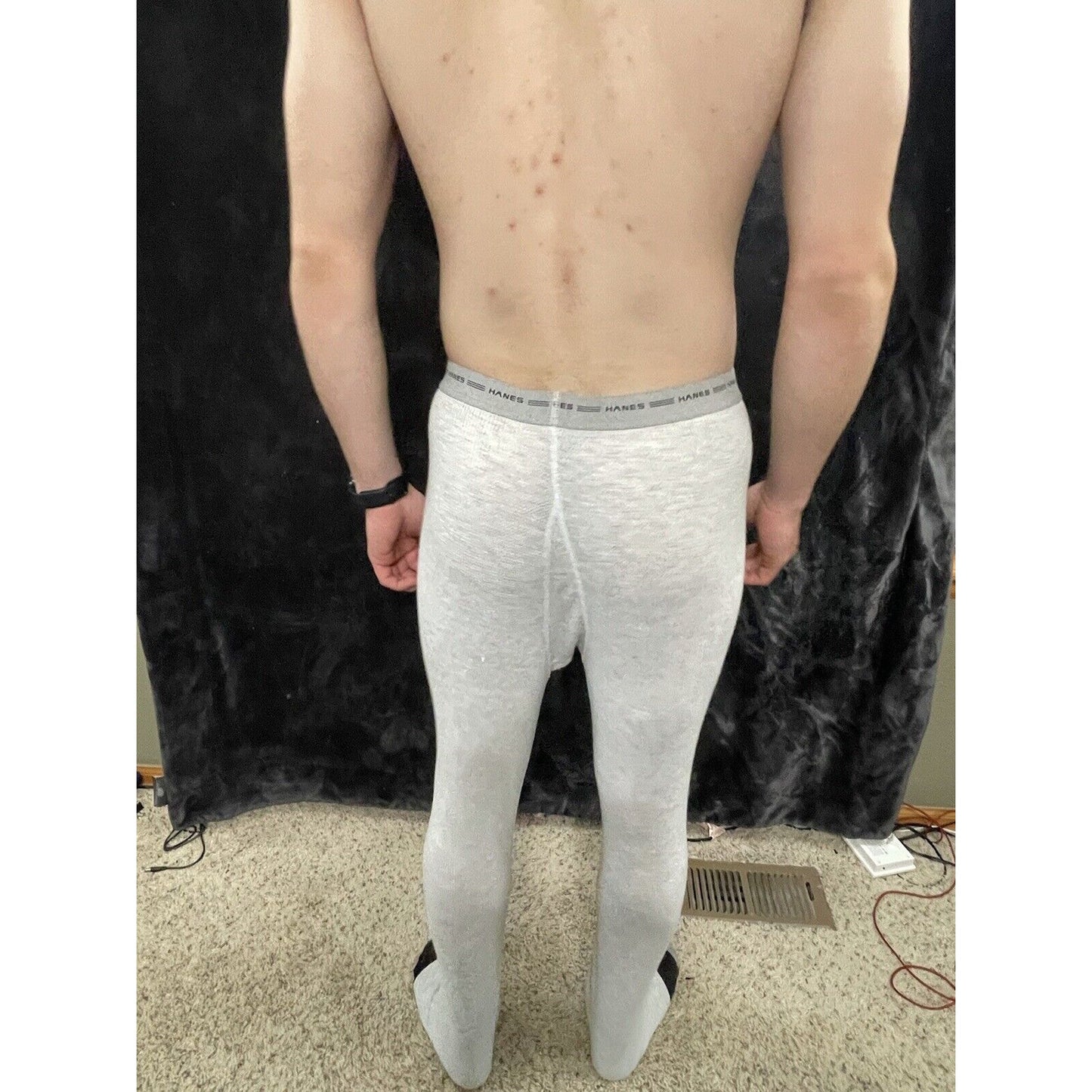 Men’s Hanes Medium Gray Thermal Bottoms