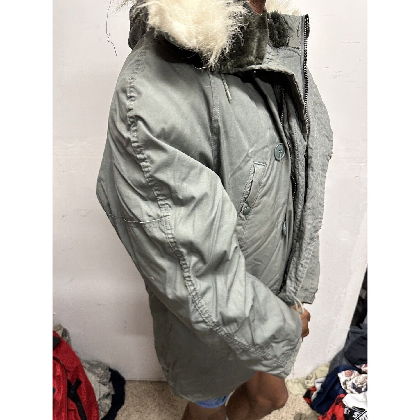 USAF Military Uniform Parka Extreme Cold Weather Type N-38 Medium Sage Green