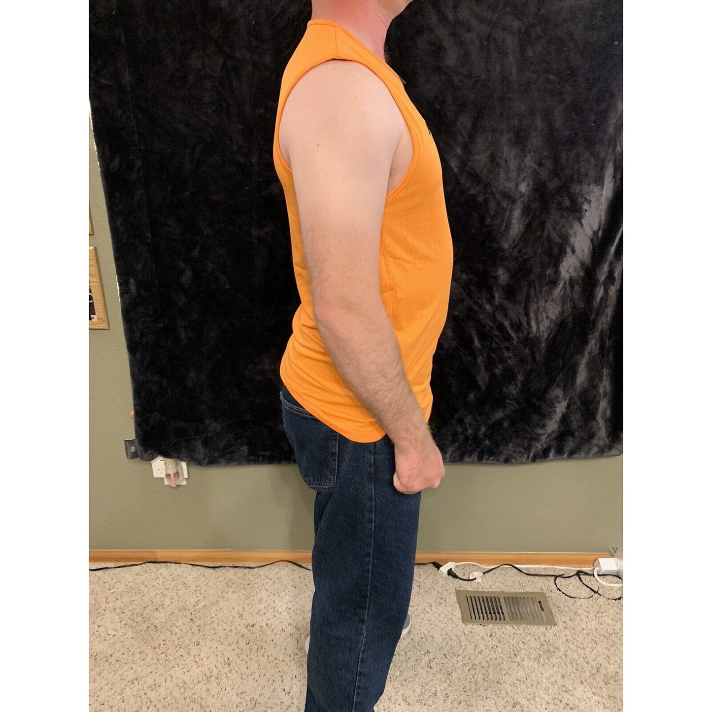 Spalding Black / Orange Basketball Top Mesh Tank Reversible