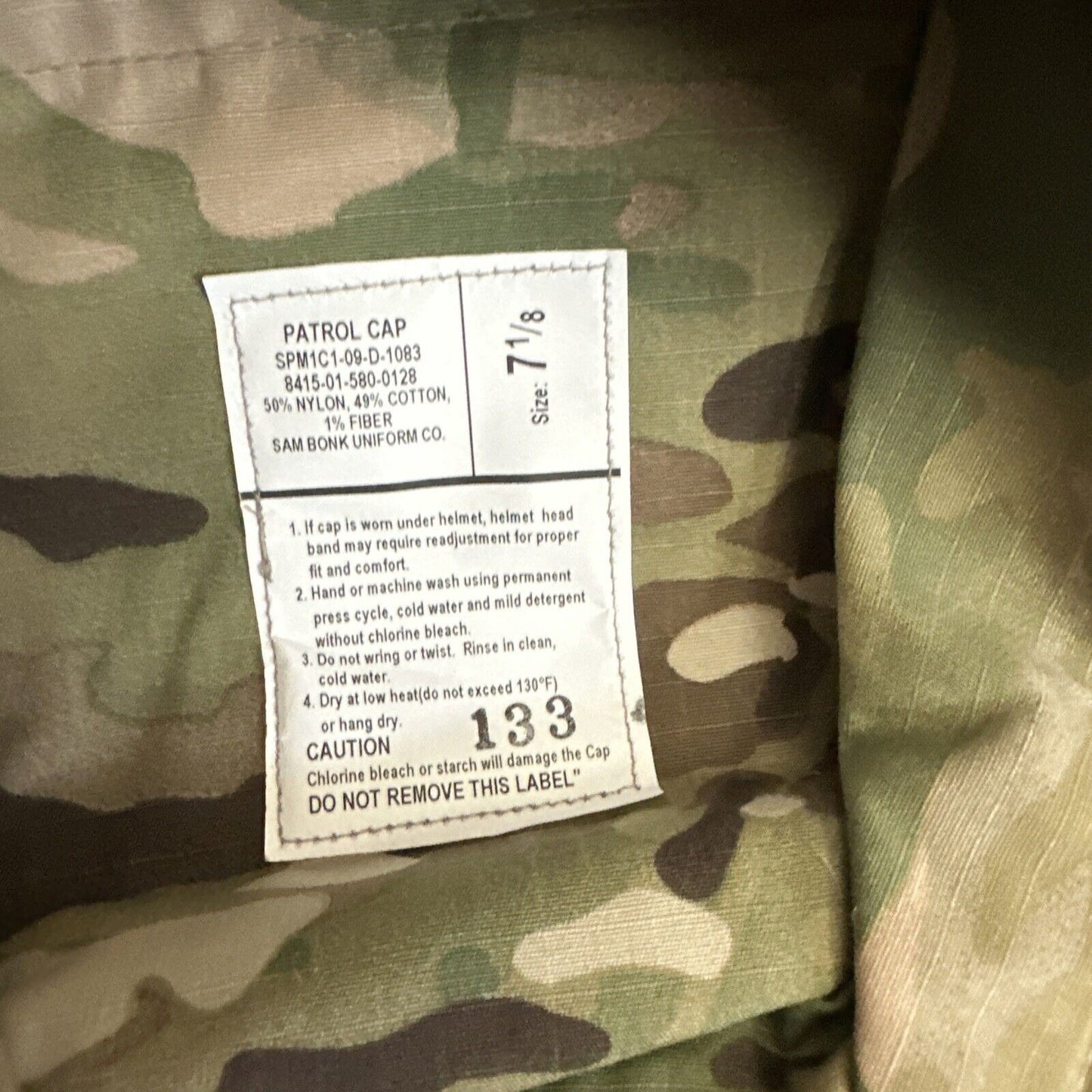 Men’s Ocp Cap Patrol Cap Hat Cover Army USSF USAF 7 1/8