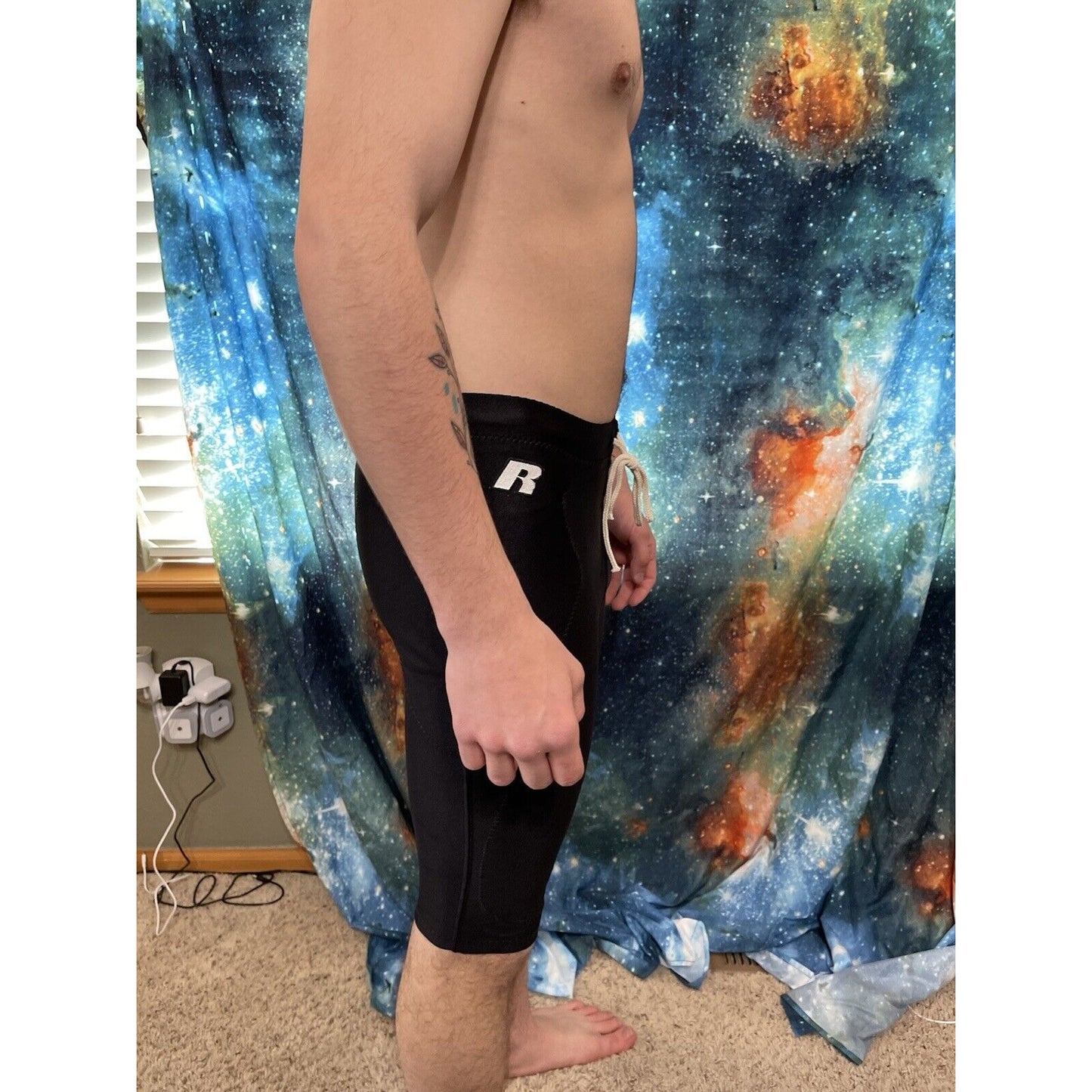 Men's Black Russell Athletics Medium Football Pants