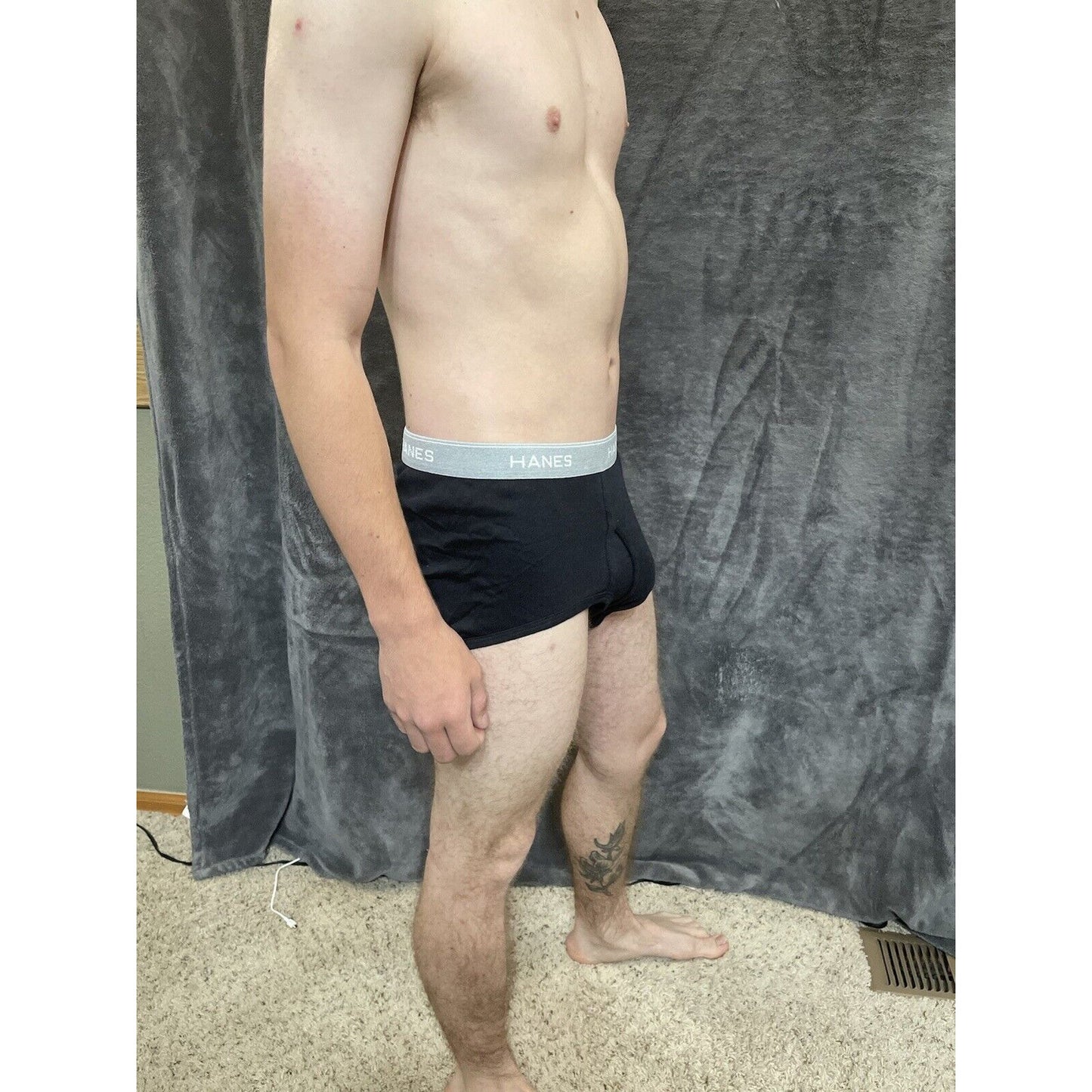 men's black hanes comfort flex large brief