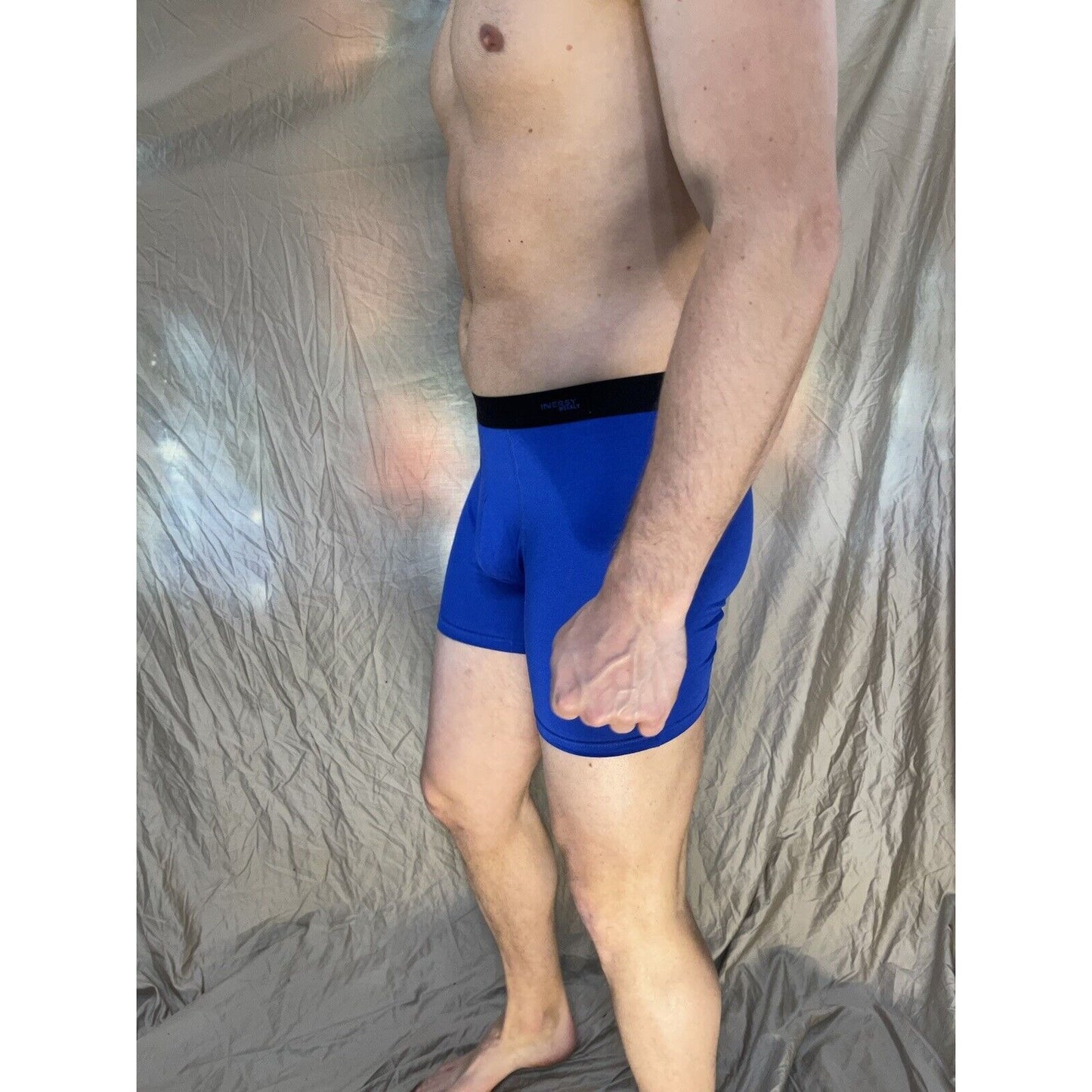 men's blue innersy weekly medium 5% spandex boxer brief