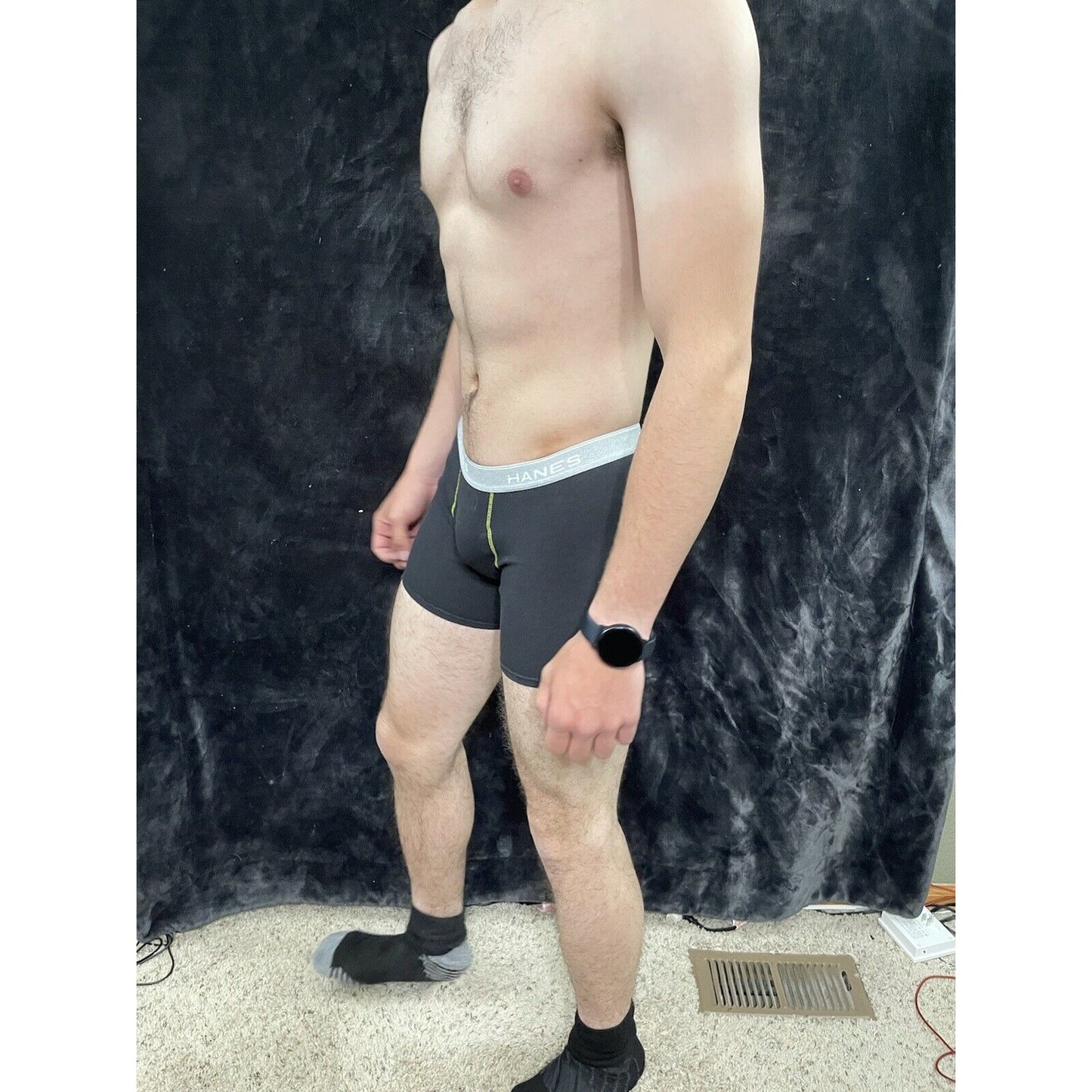 Boy’s Hanes Large Blue Boxer Briefs Black Band