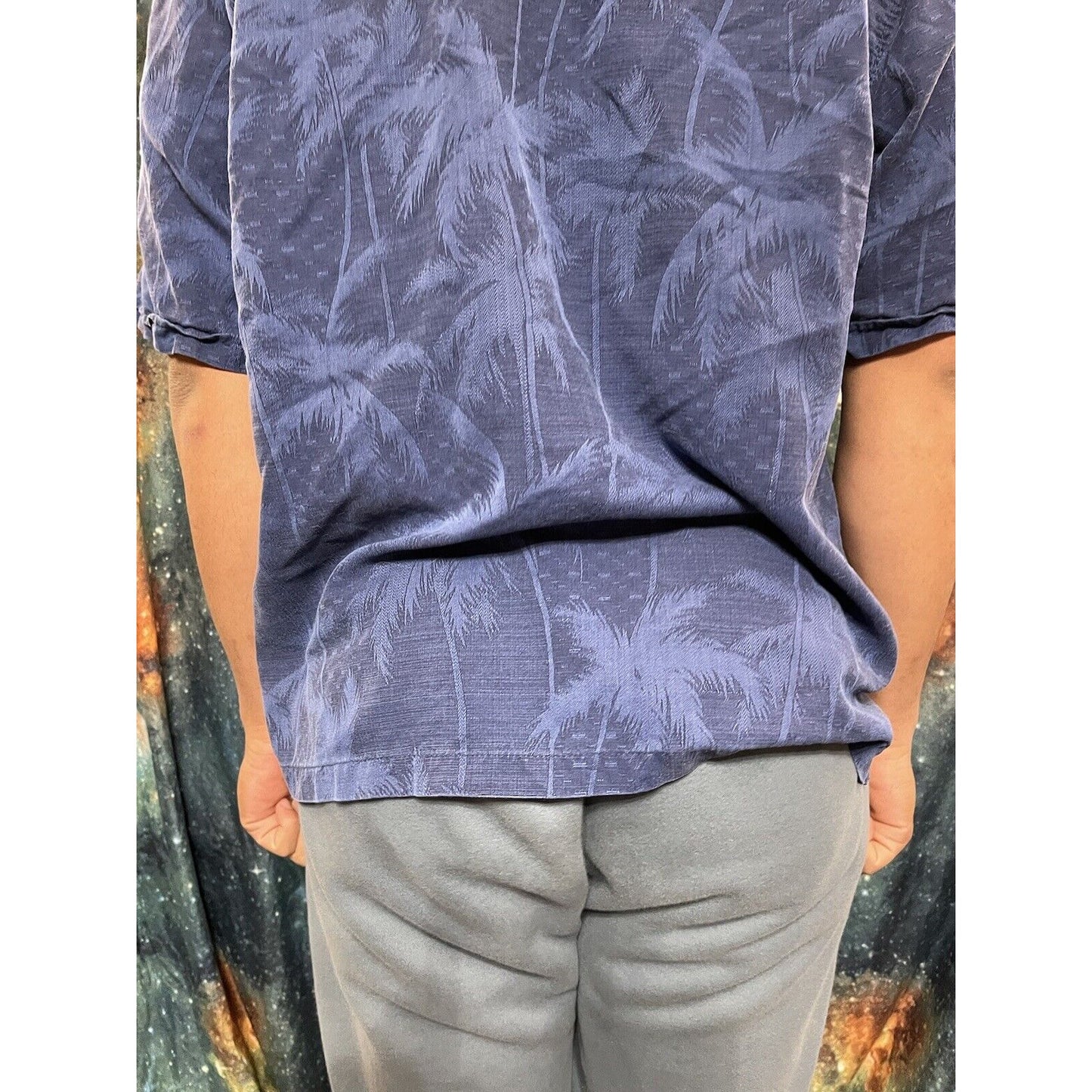 Jamaica Jaxx Blue Tropical Men’s Large button up short sleve shirt