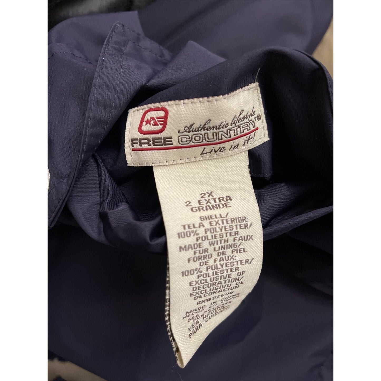 Men's Authentic Lifestyle Free Country Navy Blue 2XL cold weather jacket