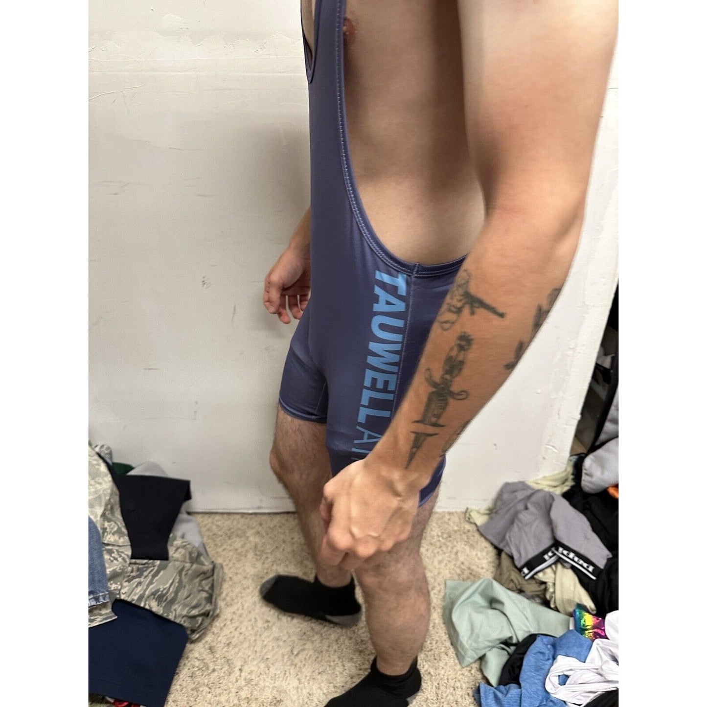 Men’s Gray Tauwell Wrestling Singlet Medium