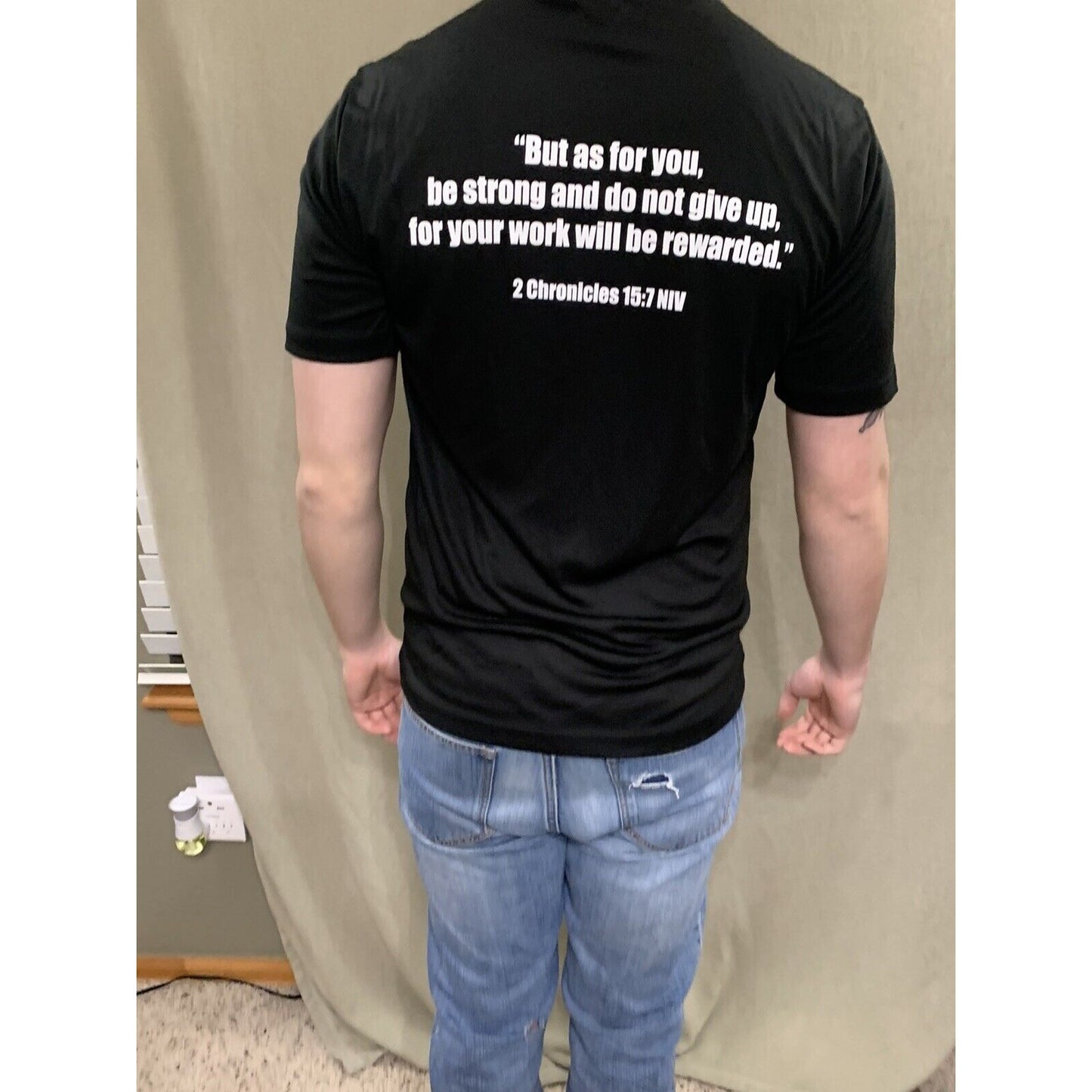 Men’s Sport Tek Small Black Shirt Wreslting Faith FCA