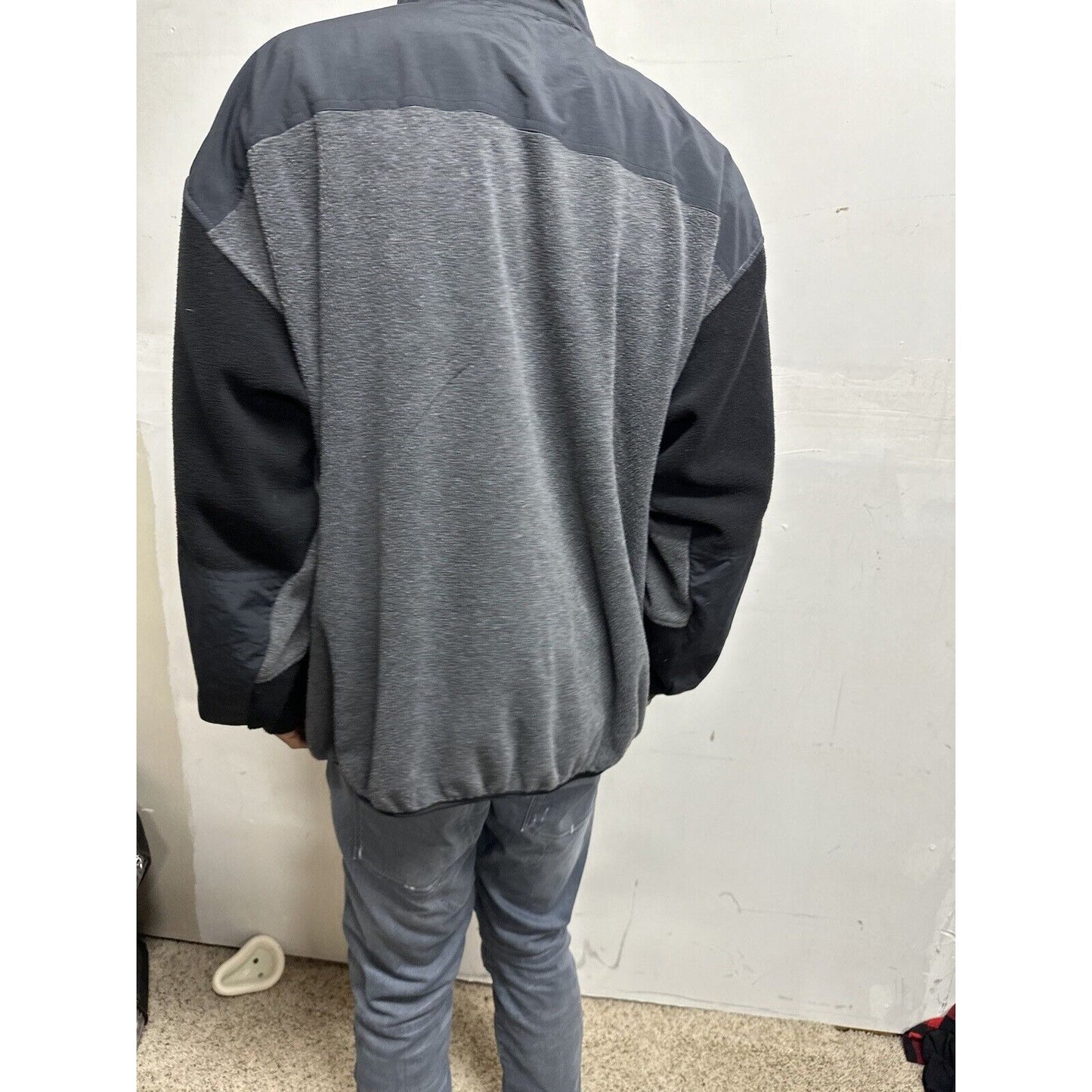 Men’s Gray And Black Bike Performance XL Full Zip Jacket Poly Blend