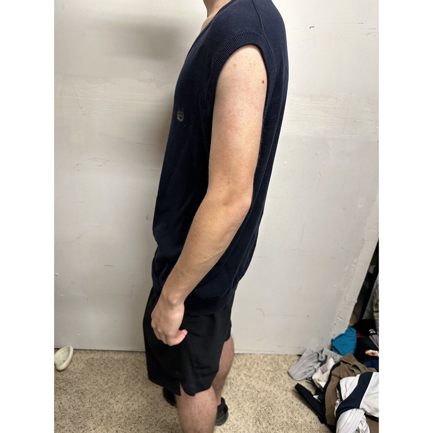 Men’s Dark Blue Sleeveless Medium Sweater Vest