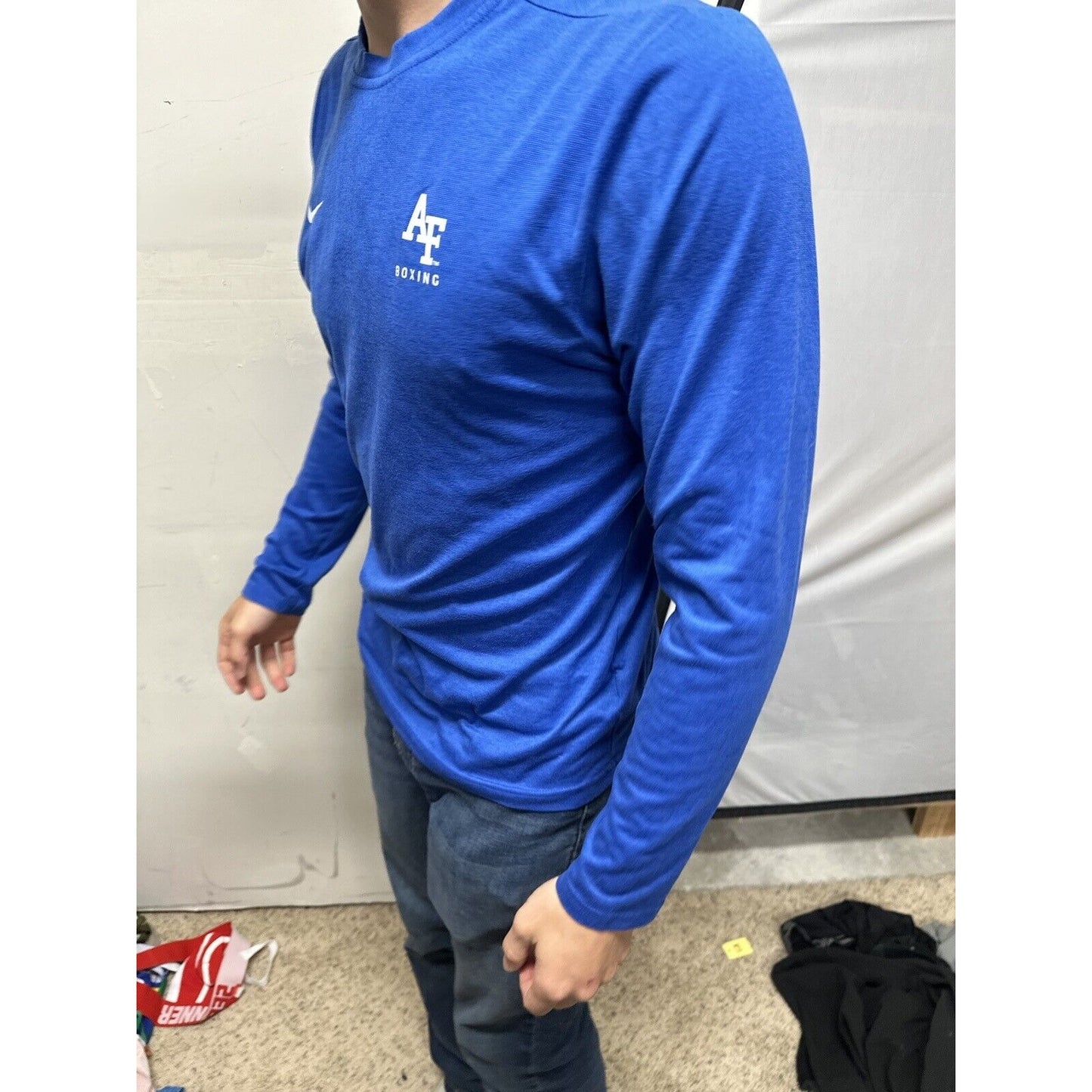 Men’s Long Sleeve USAFA Air Force Academy Boxing Blue Nike Shirt Small