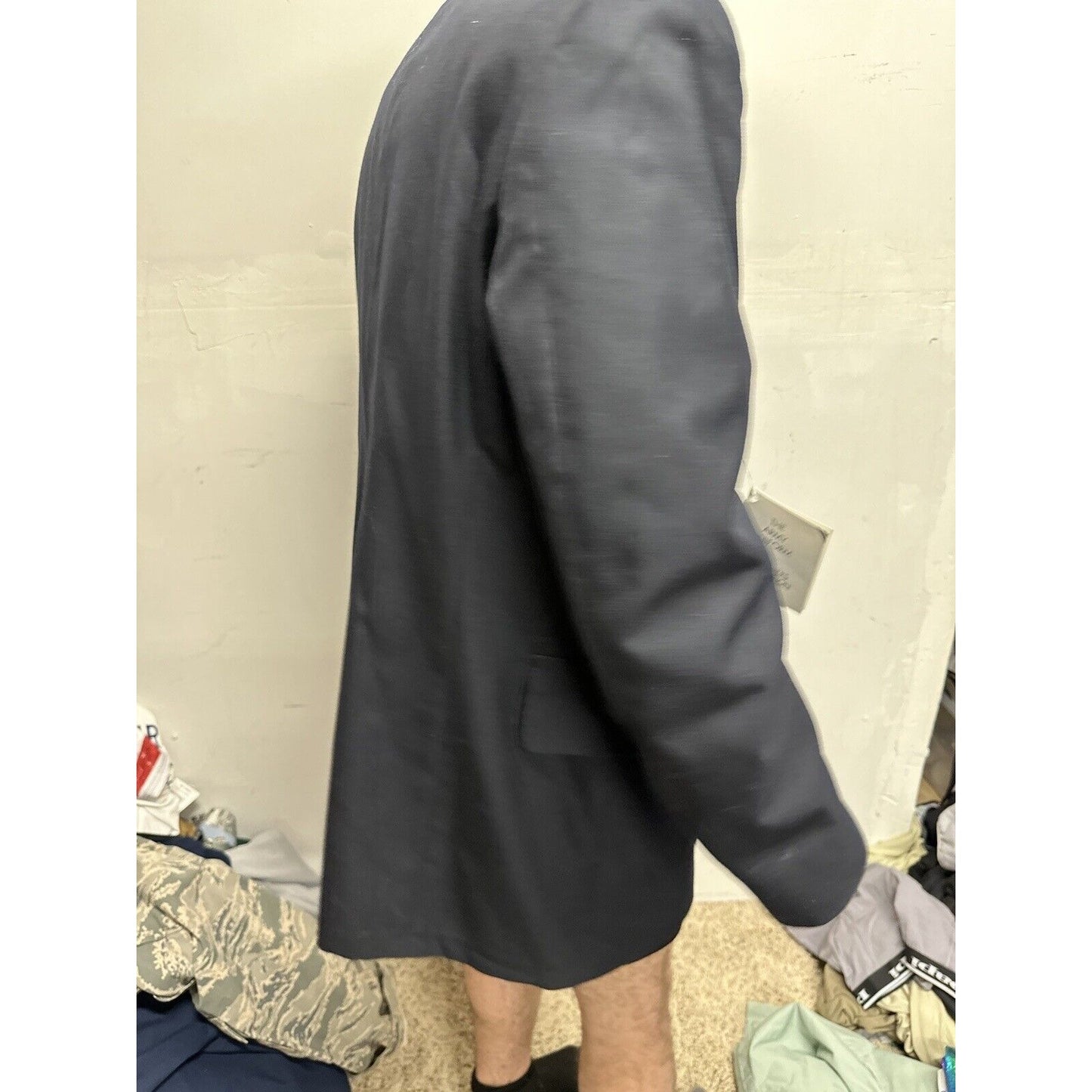 Men’s Army Coat Poly Wool Army Blue 450 42 LC Uniform Service Dress Top Coat