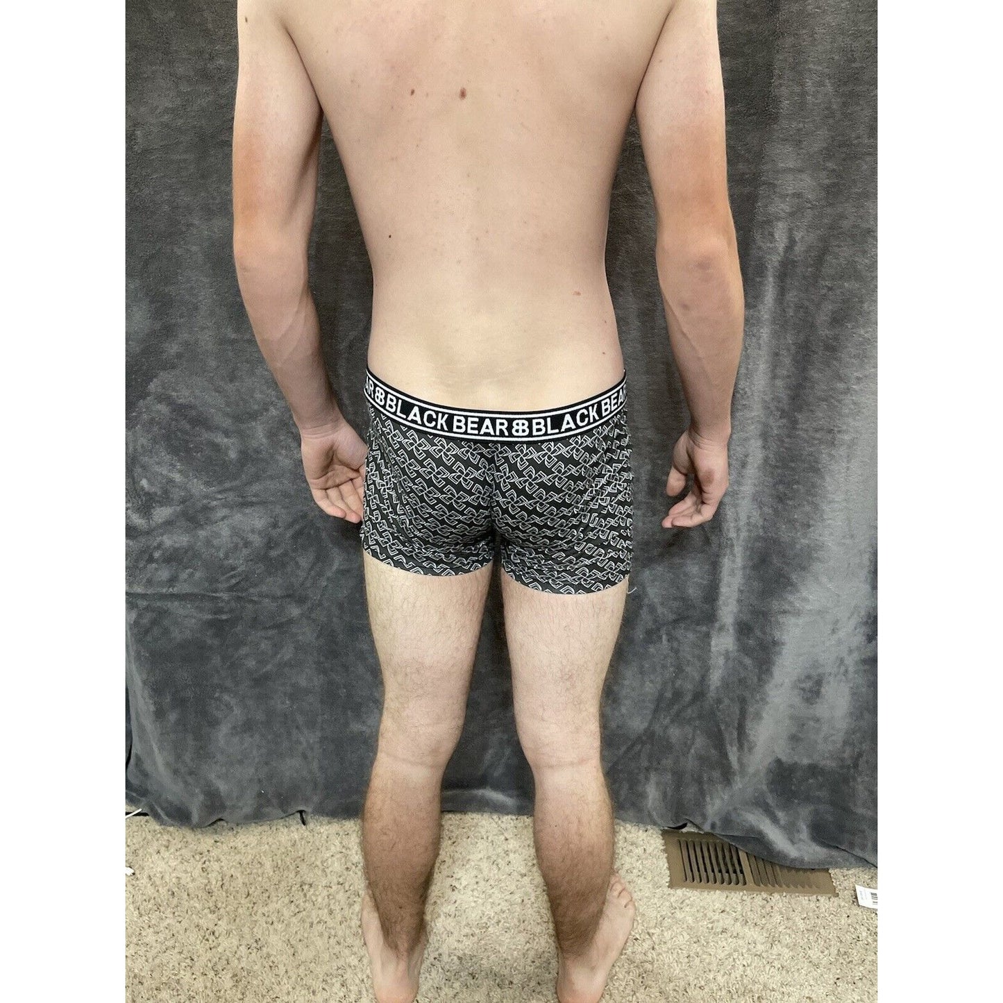 men's medium athletic trunk style black bear boxer brief Gray And Black Fans