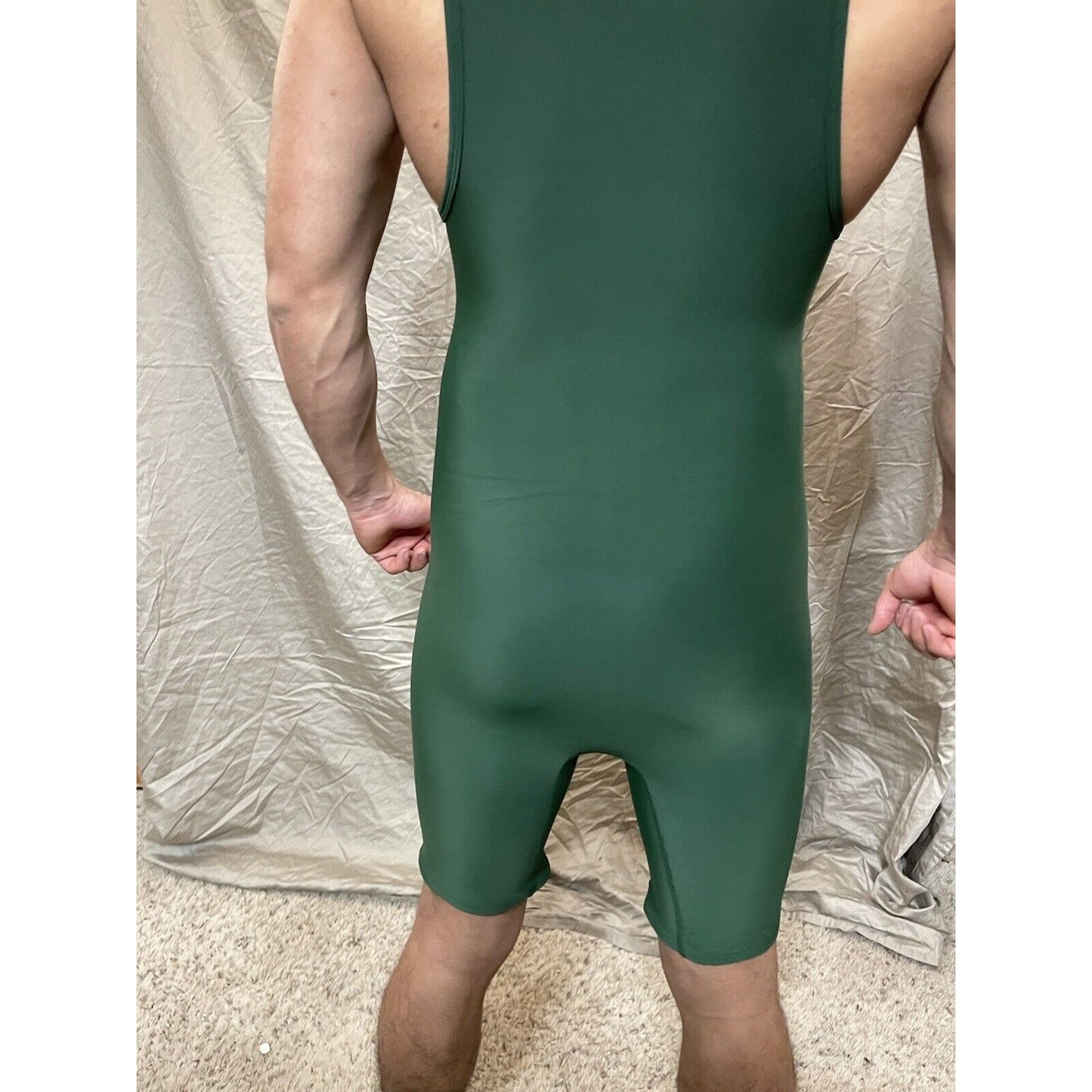 Men's Adult Small wrestling singlet Dark Green Athletic Compression