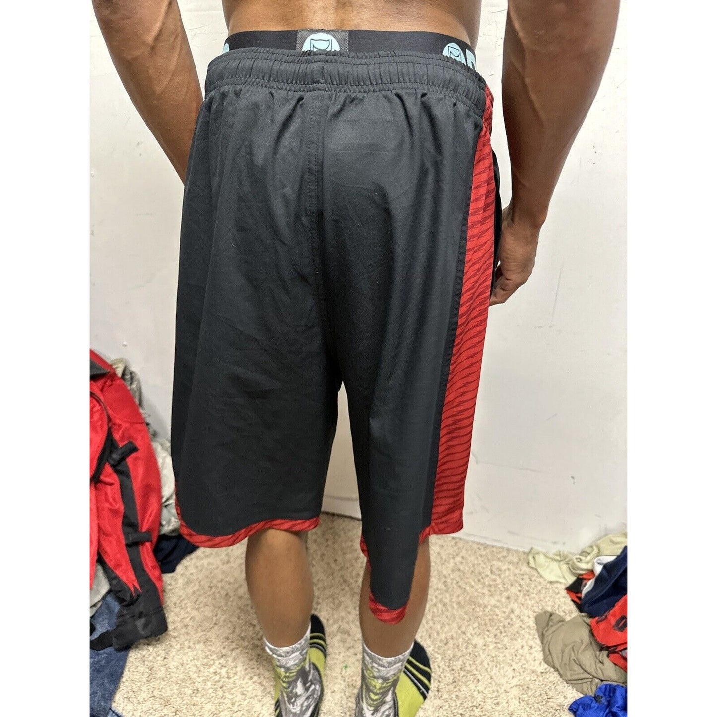 Men’s Large Black Adidas Athletic Shorts With Pockets Cardinals Logo