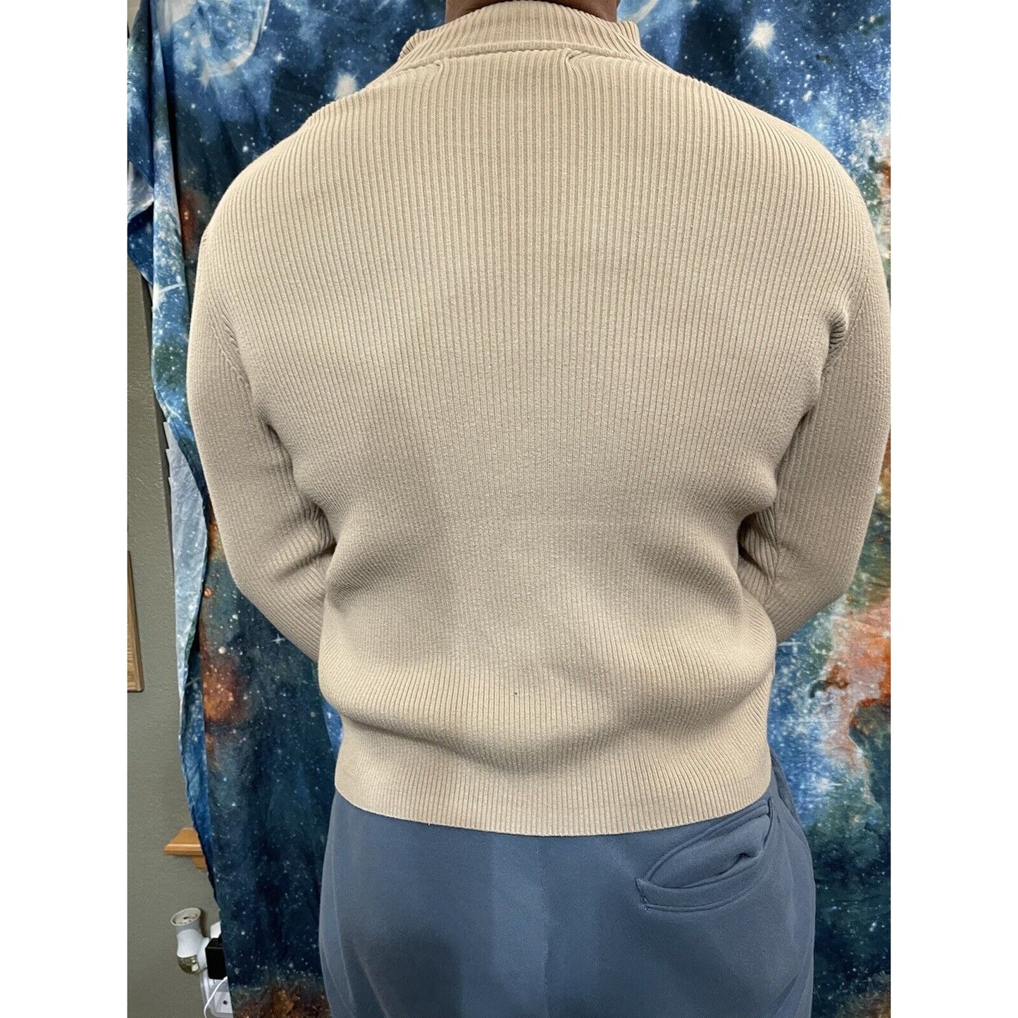 Men’s Perry Ellis Tan Medium 1/4 zip long sleeve